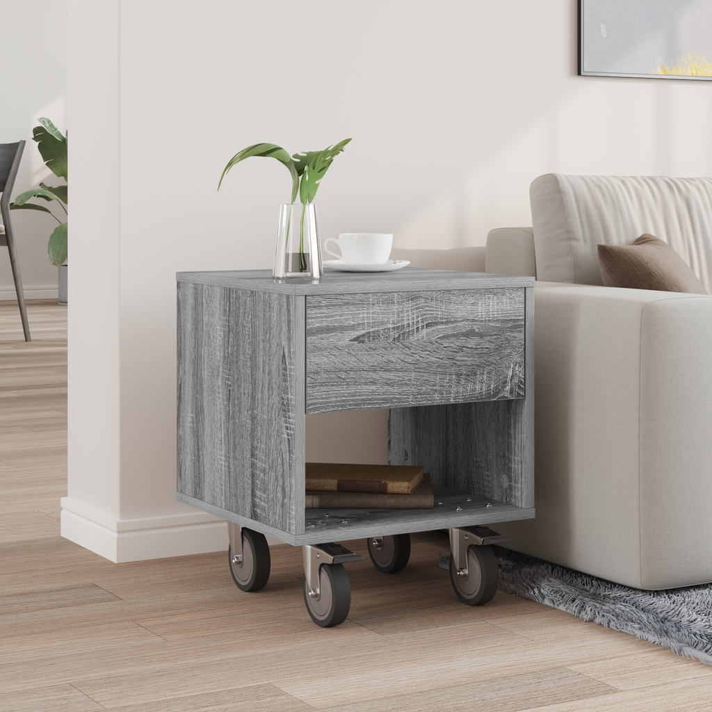 vidaXL Stolik nocny Szary Sonoma 40,5 x 40 x 48 cm Drewno inżynieryjne