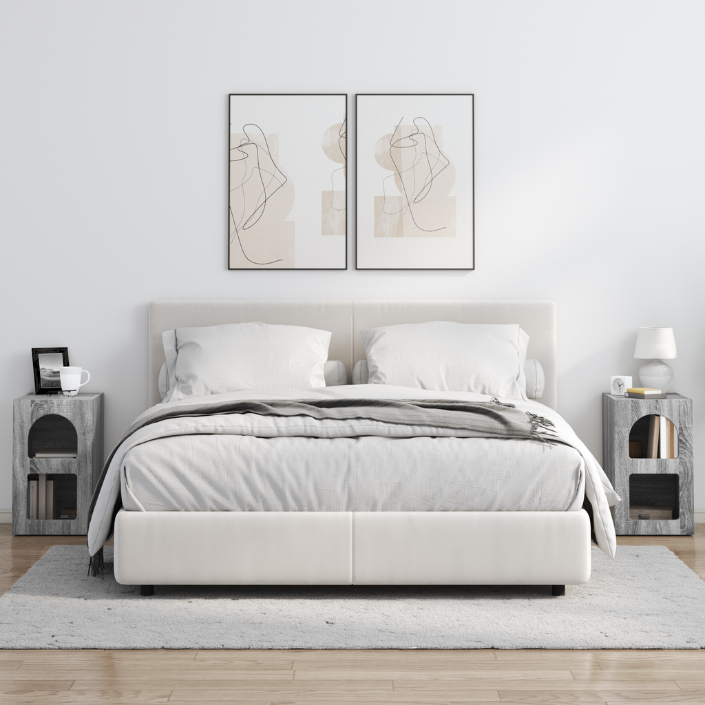 vidaXL Stolik nocny ELST 2 szt. Szary Sonoma 29,5 x 33,5 x 50 cm