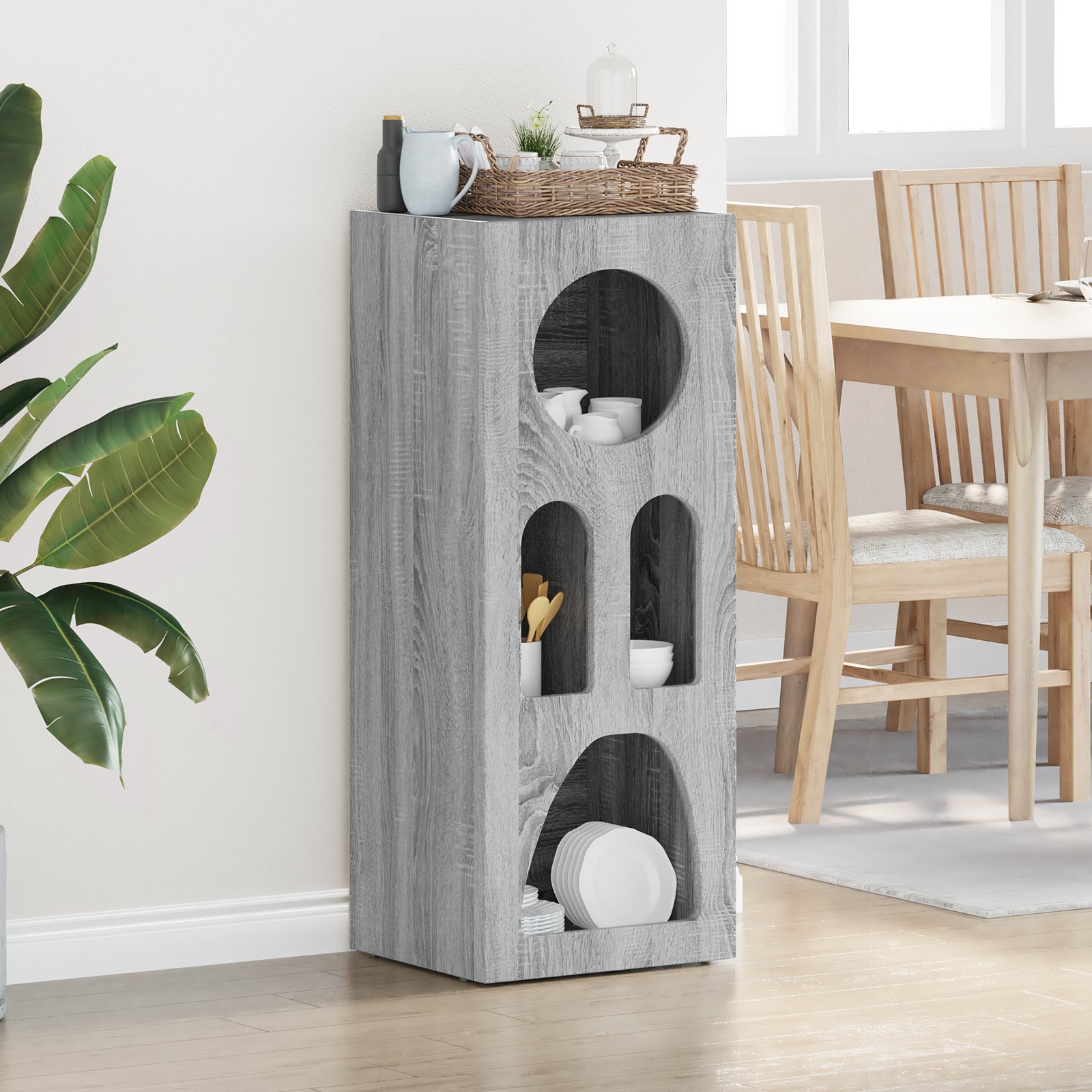 vidaXL Bufet ELST Szary Sonoma 40 x 35 x 100.5 cm Drewno inżynieryjne