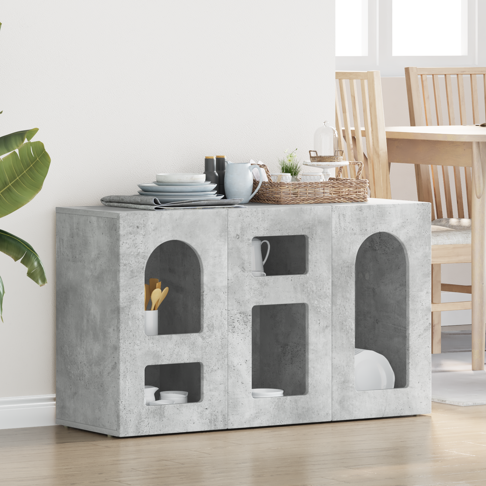 vidaXL Bufet ELST Betonowy szary 100 x 35 x 59 cm Drewno inżynieryjne
