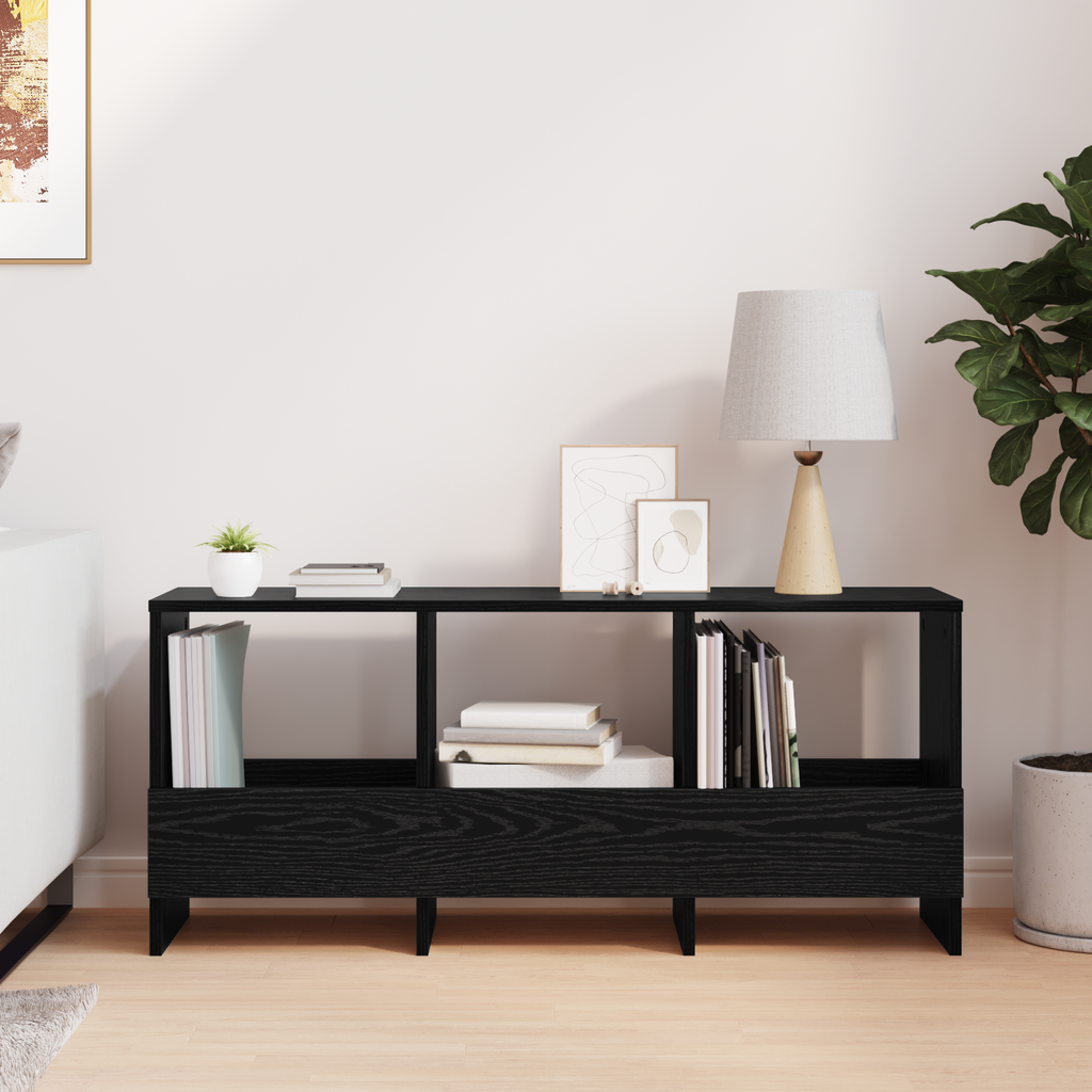 vidaXL Regał na gazety Czarny Dąb 102 x 30 x 45 cm