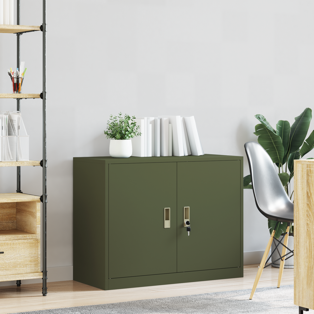 vidaXL Szafka do przechowywania Zielony oliwkowy 90 x 40 x 70 cm Stal