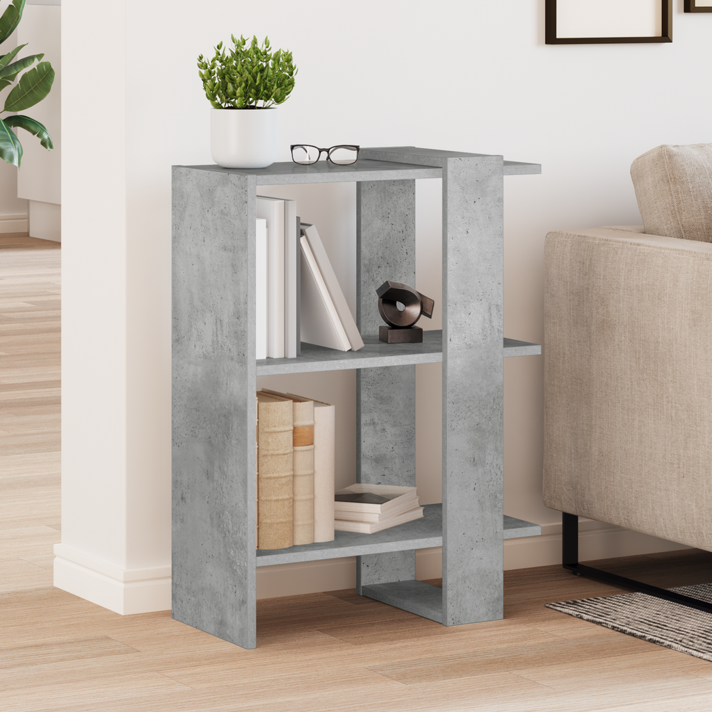vidaXL Półka na książki 2 poziomy 52 x 25 x 71,5 cm Betonowy szary
