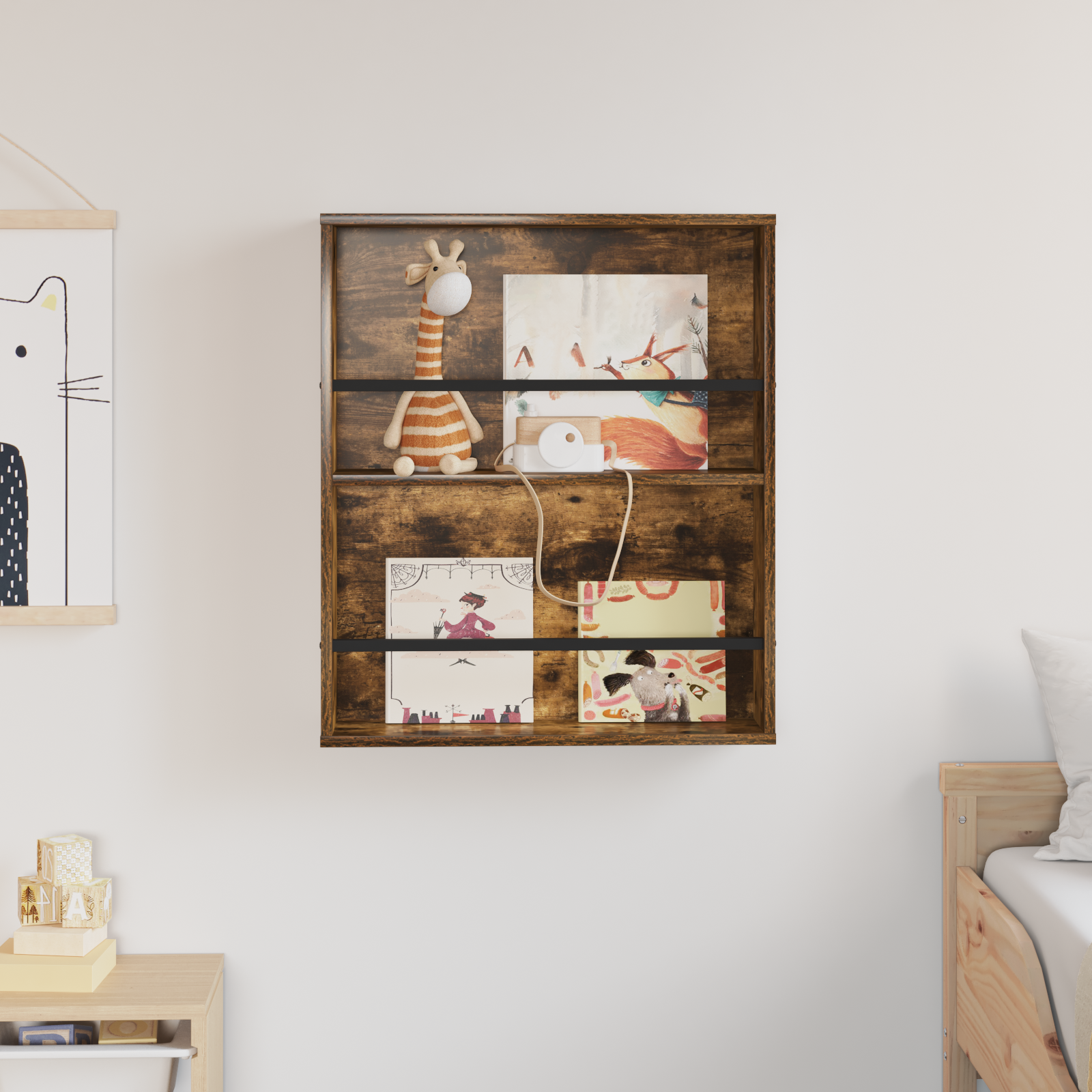 vidaXL Regał na gazety Dąb wędzony 60 x 12 x 70 cm Drewno inżynieryjne
