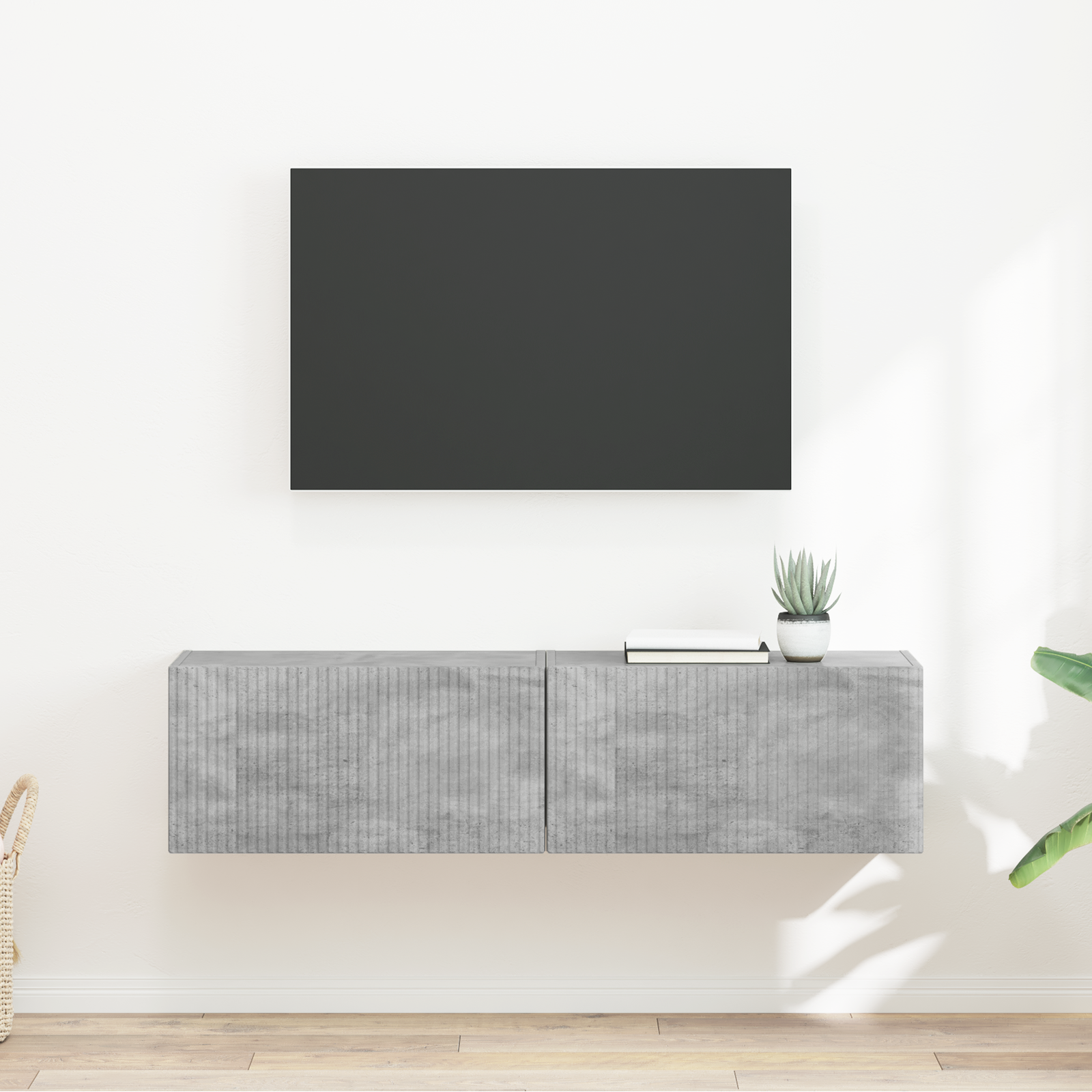 vidaXL Szafka pod telewizor 2 szt. Betonowy Drewno inżynieryjne