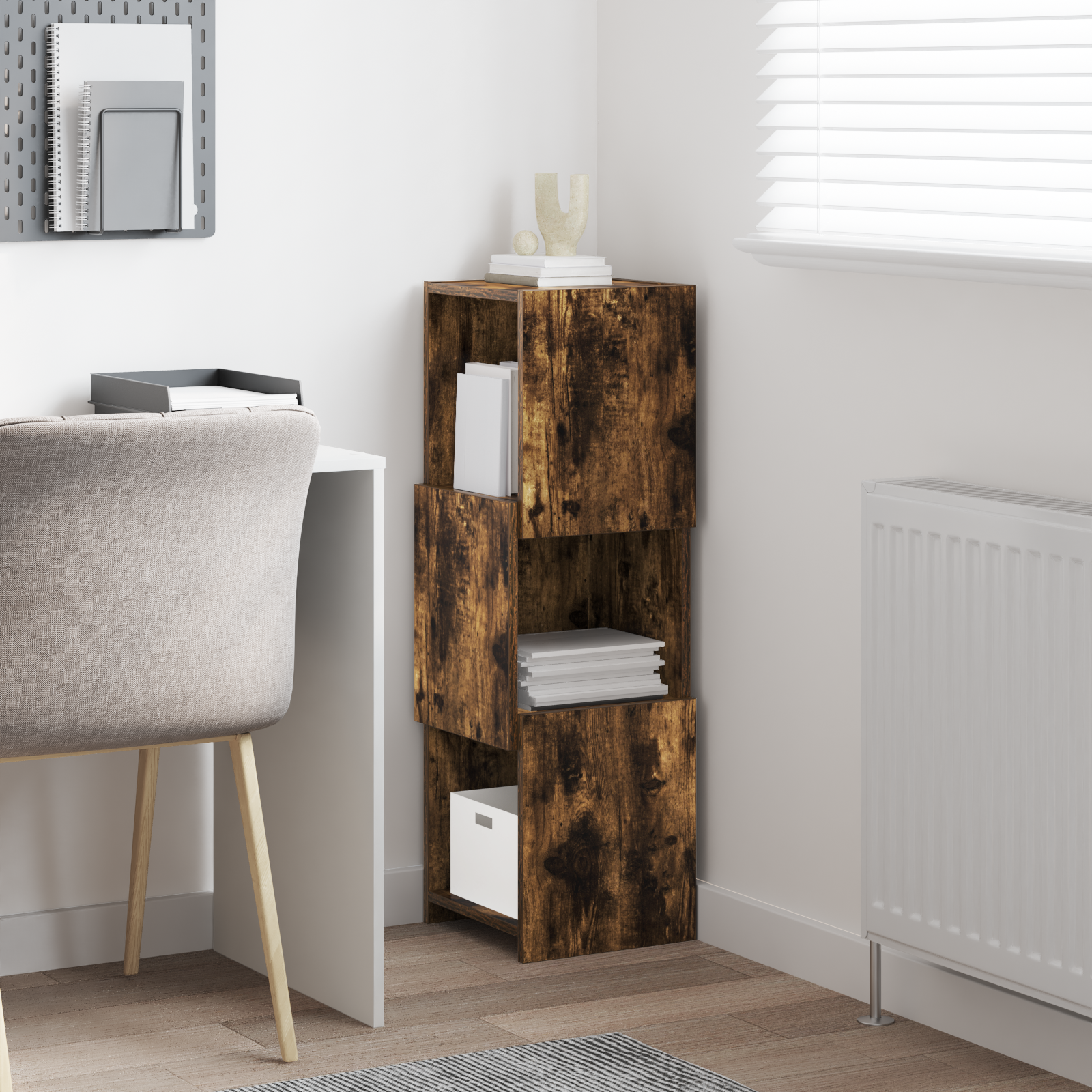 vidaXL Szafka narożna 30,5x30x95cm Drewno inżynieryjne Dąb wędzony