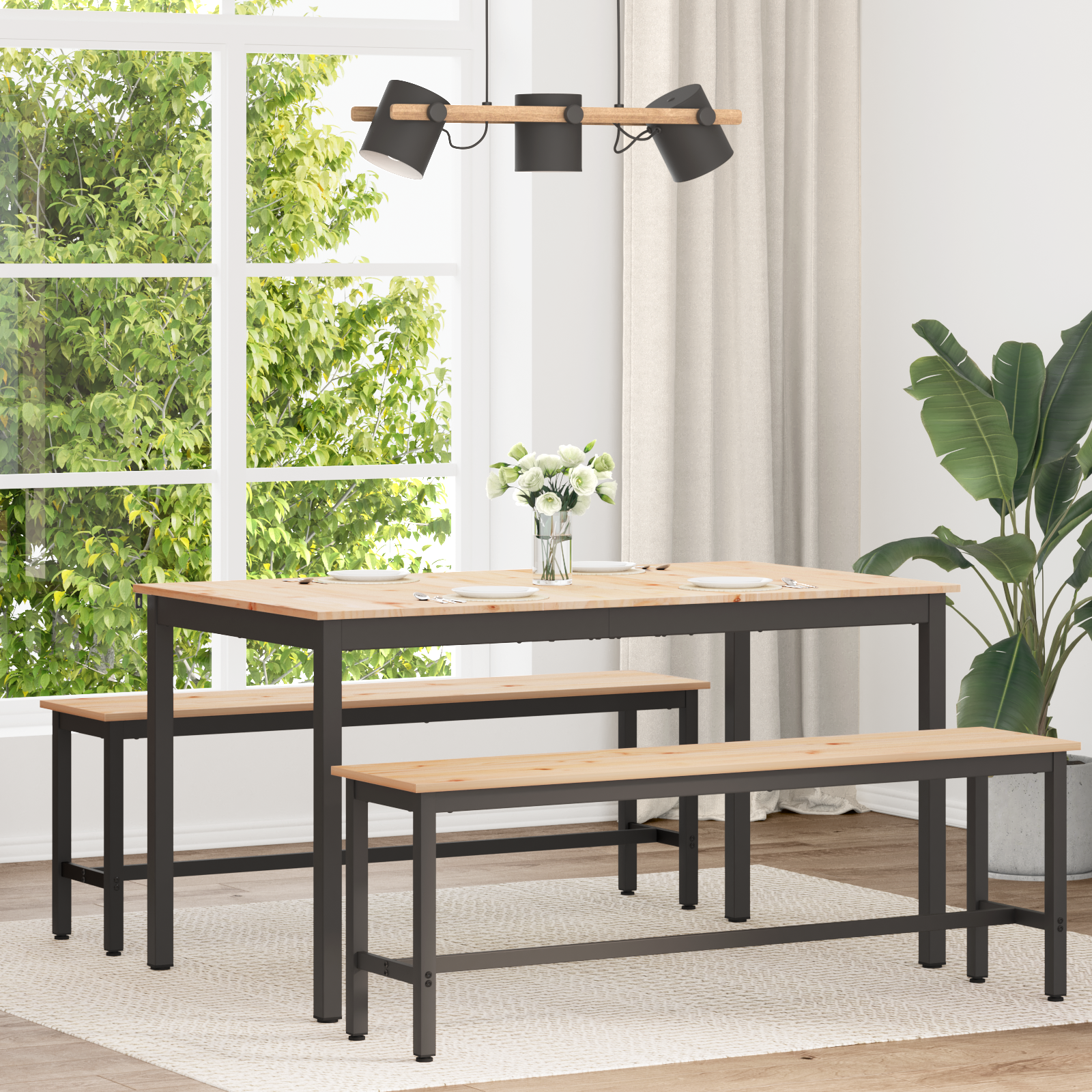 vidaXL Stół jadalny Naturalny 140 x 80 x 75 cm Lite drewno sosnowe
