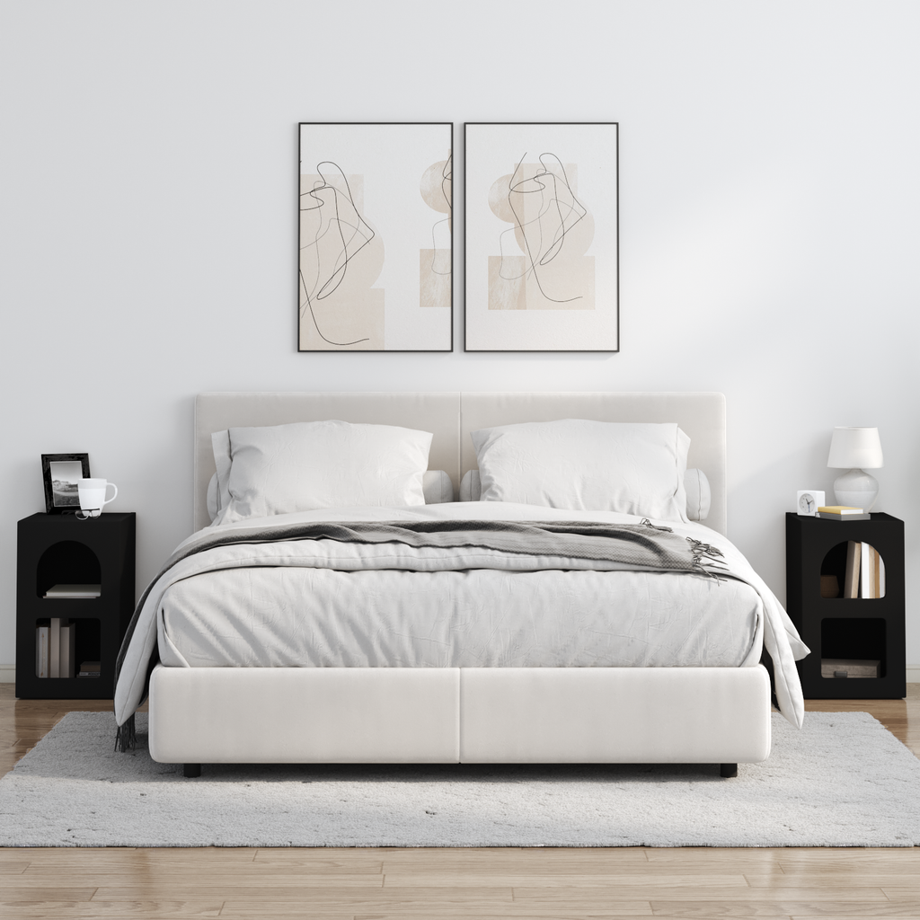 vidaXL Stolik nocny ELST 2 szt. Czarny 29,5 x 33,5 x 50 cm