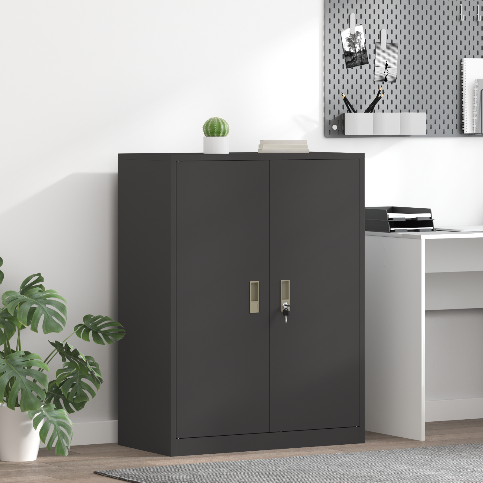 vidaXL Szafka do przechowywania Czarny 80 x 40 x 105 cm Stal