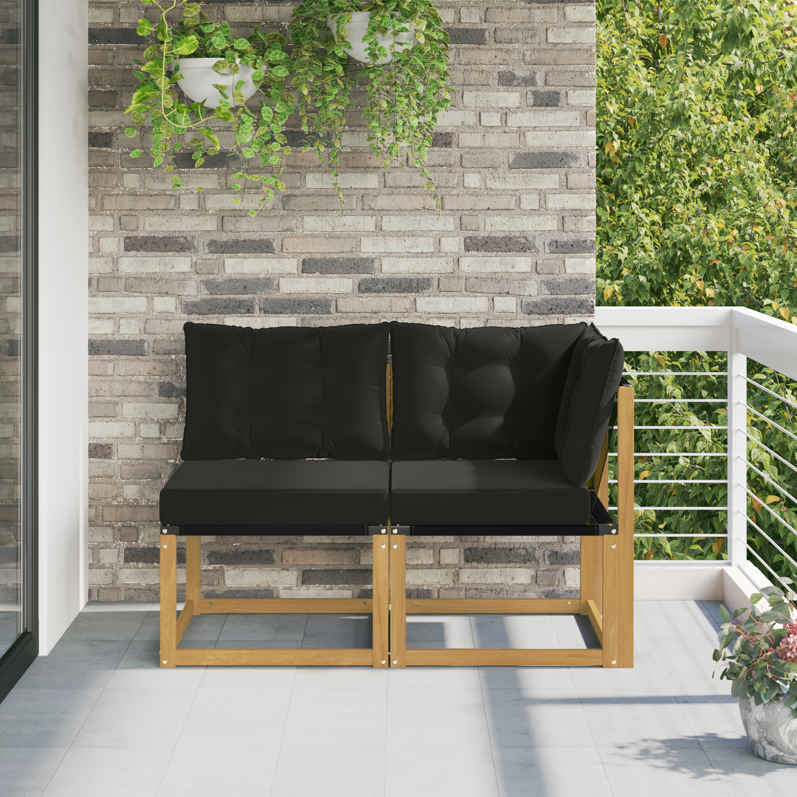 vidaXL Modułowa sofa na zewnątrz z poduszką 2 Sztuka Biały
