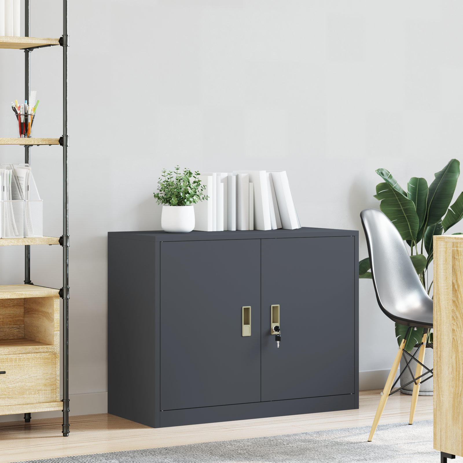 vidaXL Szafka do przechowywania Antracyt 90 x 40 x 70 cm Stal
