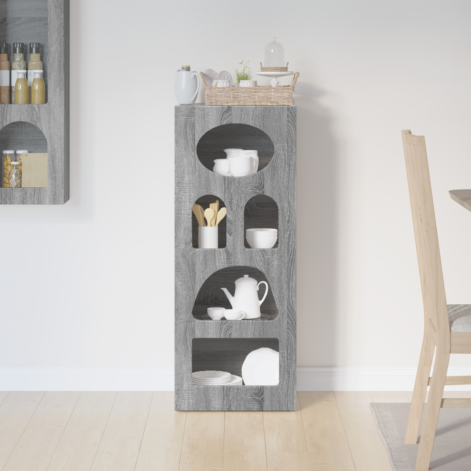 vidaXL Bufet ELST Szary Sonoma 40 x 35 x 100,5 cm Drewno inżynieryjne