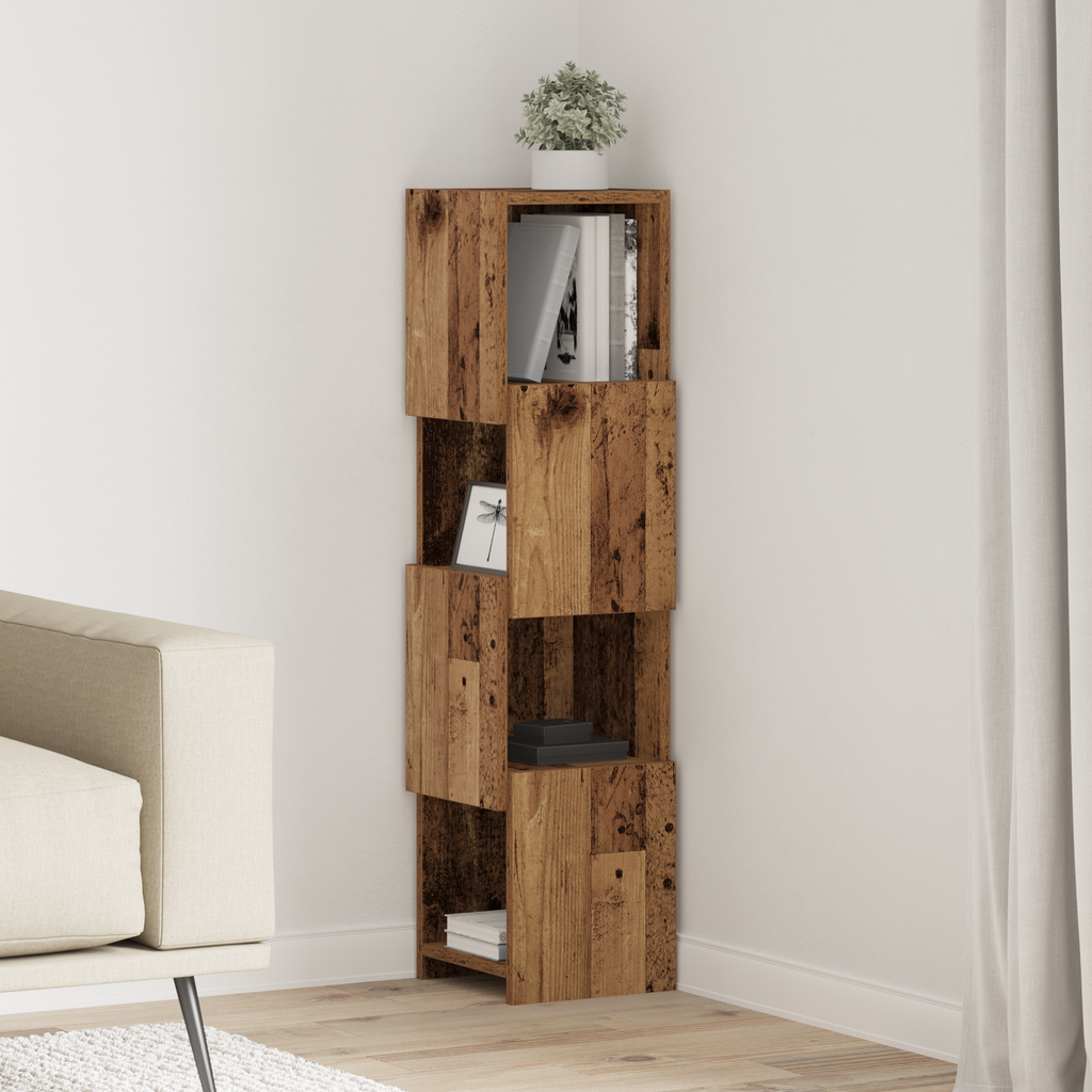 vidaXL Szafka narożna 25,5x25x102cm Drewno inżynieryjne Stare drewno