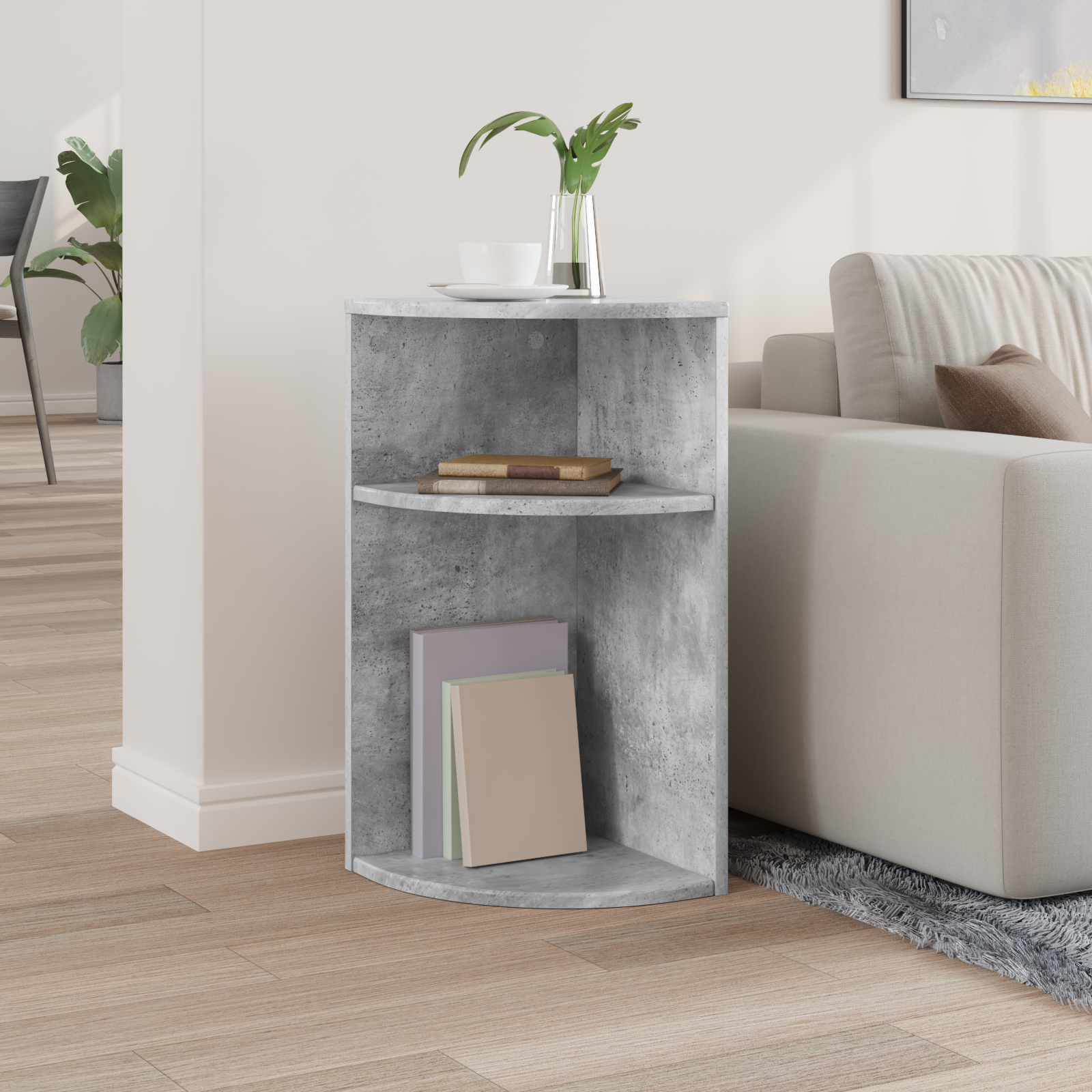 vidaXL Stolik końcowy Betonowy szary 29,6 x 29,6 x 60 cm