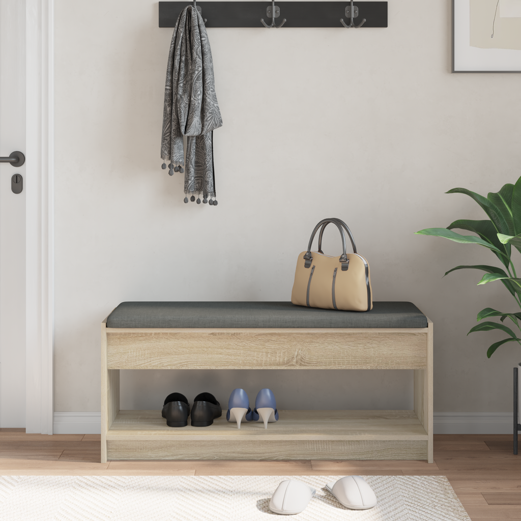 vidaXL Ławka w przedpokoju z poduszką Dąb Sonoma 103 x 38 x 45 cm