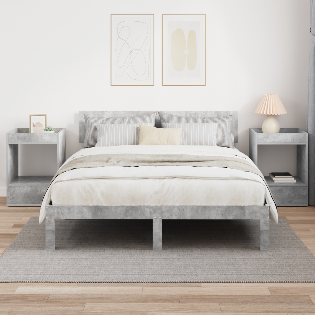 vidaXL Stolik końcowy 2 szt. Betonowy szary 40 x 40 x 56 cm