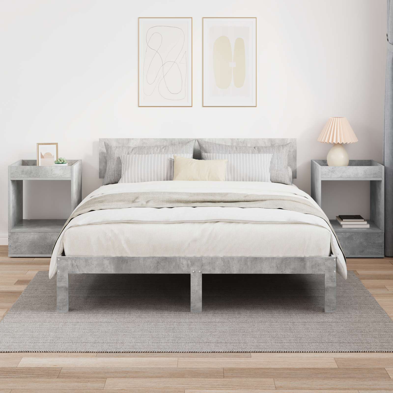 vidaXL Stolik końcowy 2 szt. Betonowy szary 40 x 40 x 56 cm
