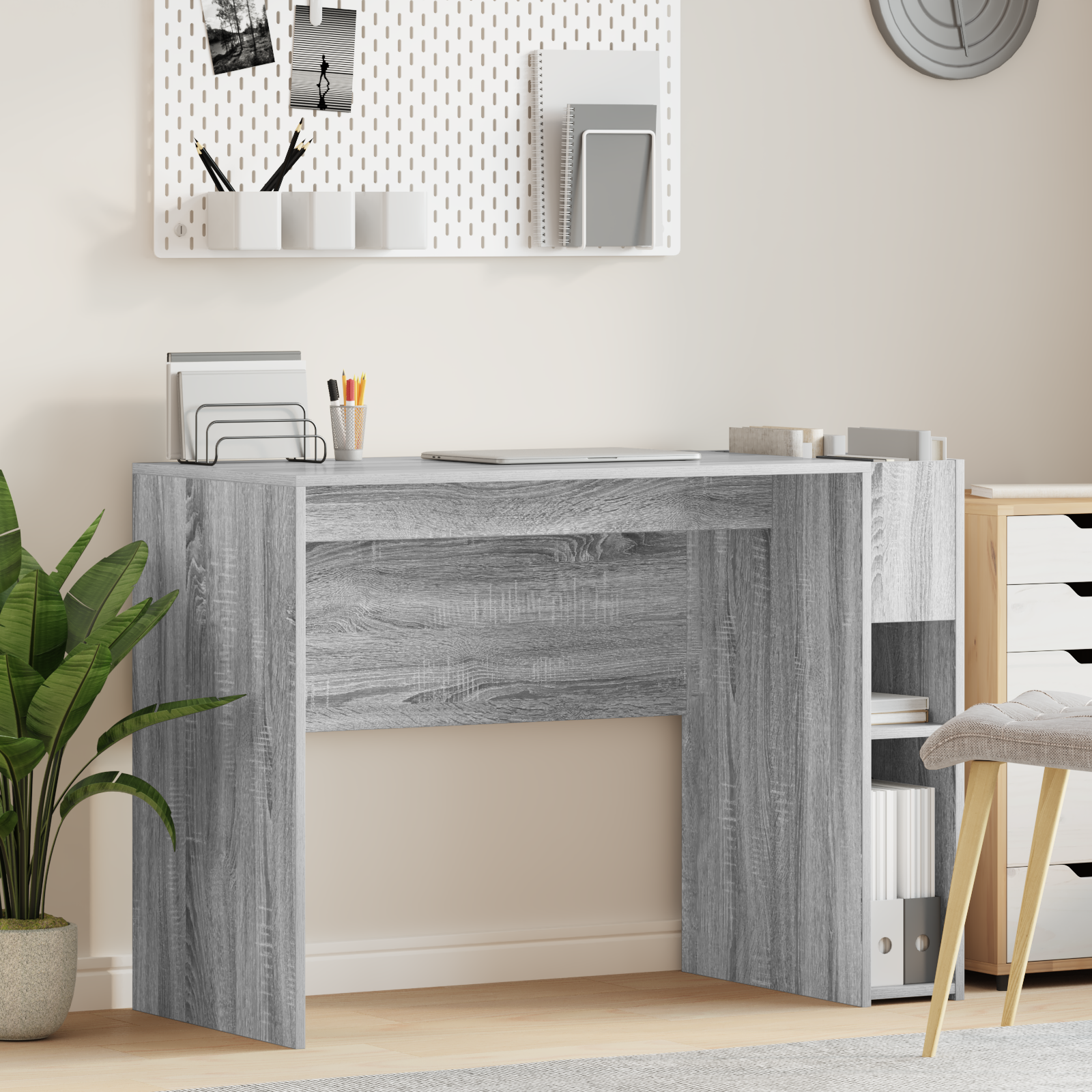 vidaXL Biurko Szary Sonoma 109 x 50 x 78 cm Materiał drewnopochodny