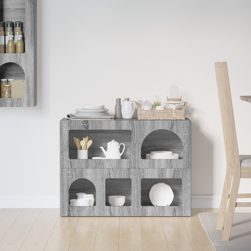 vidaXL Bufet ELST Szary Sonoma 80,5 x 35 x 59 cm Drewno inżynieryjne