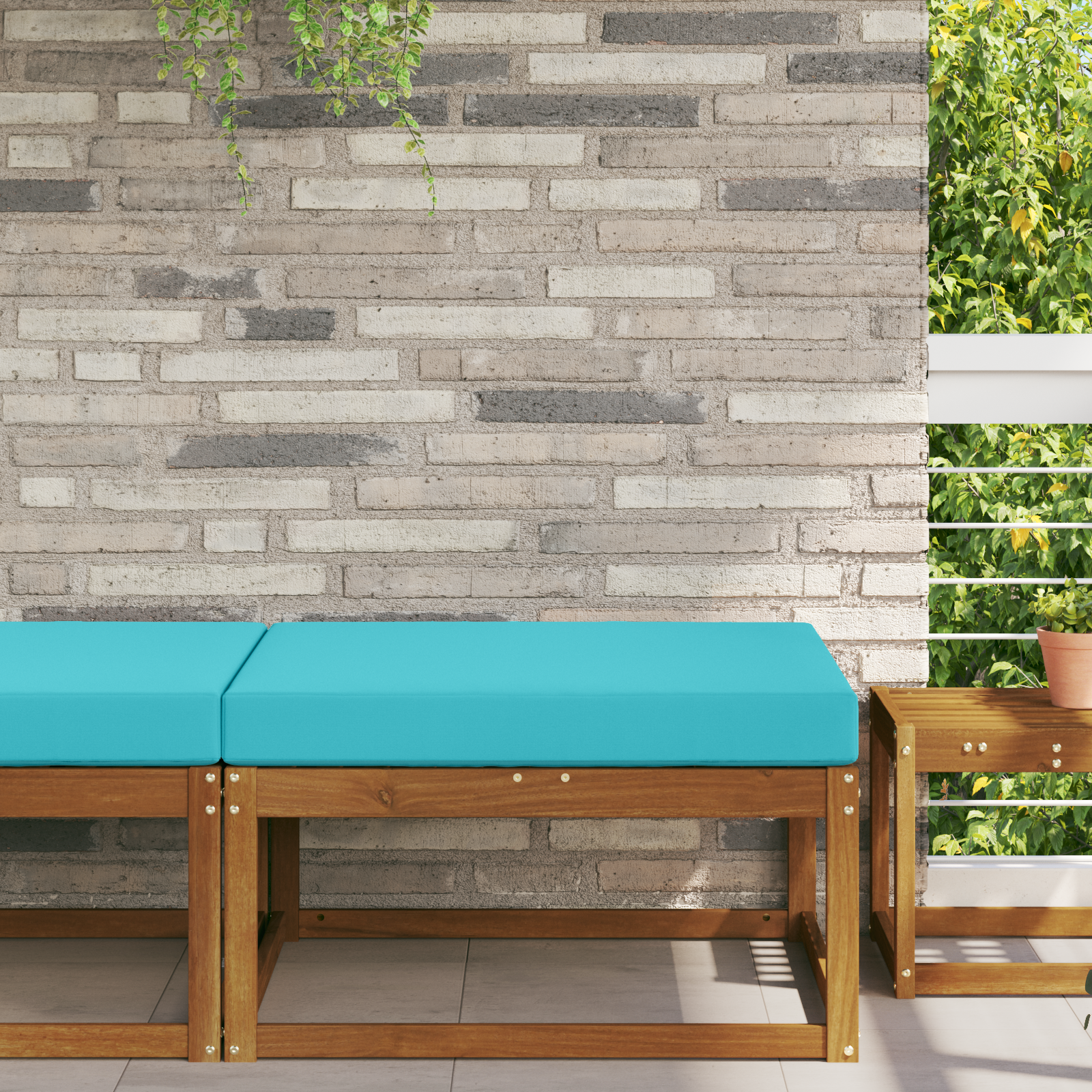 vidaXL Poduszka do sofy na zewnątrz Turkusowy 80 x 80 x 8 cm Poliester