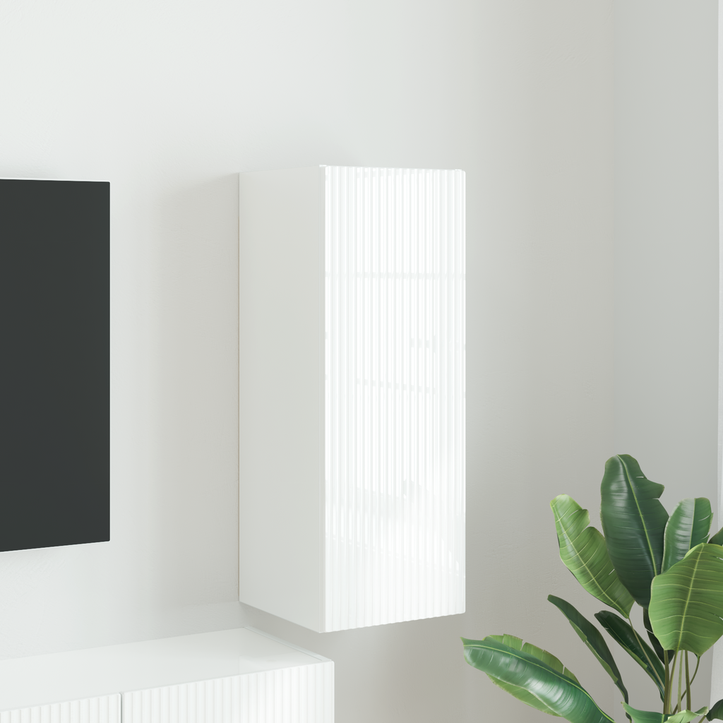 vidaXL Szafka pod telewizor 30 x 31 x 80 cm Błyszcząca biel