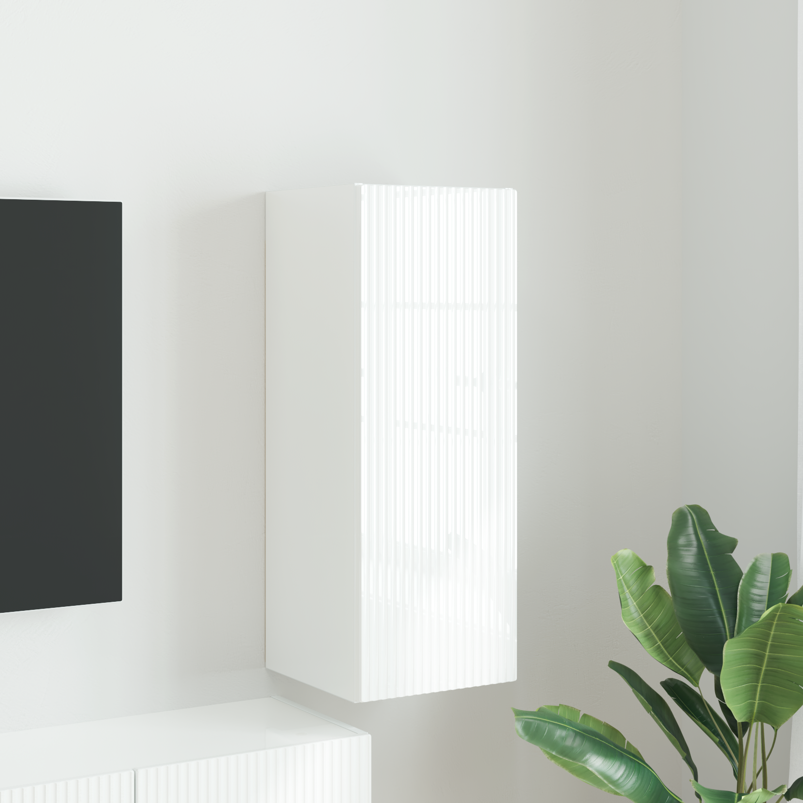 vidaXL Szafka pod telewizor 30 x 31 x 80 cm Błyszcząca biel