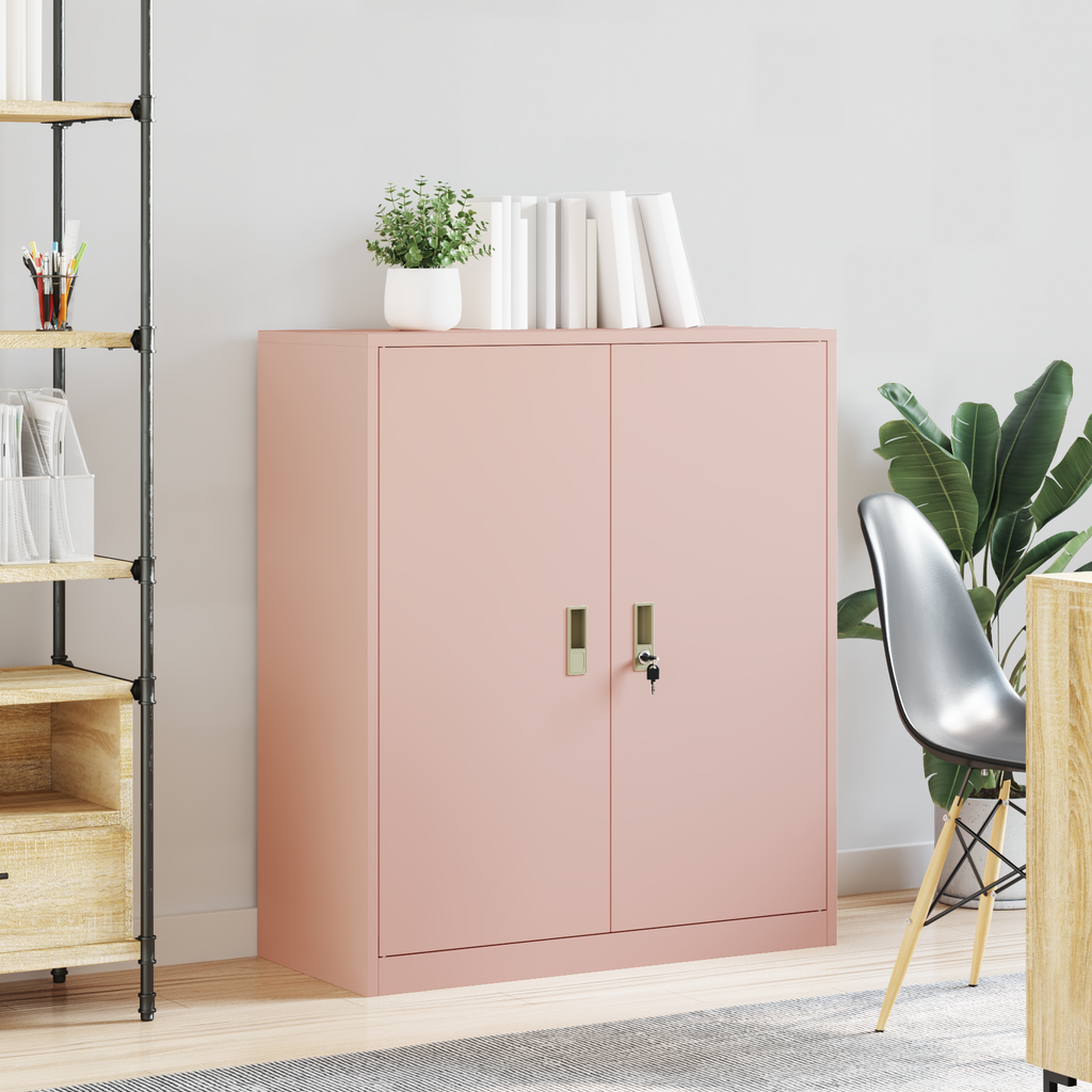 vidaXL Szafka do przechowywania Różowy 90 x 40 x 105 cm Stal