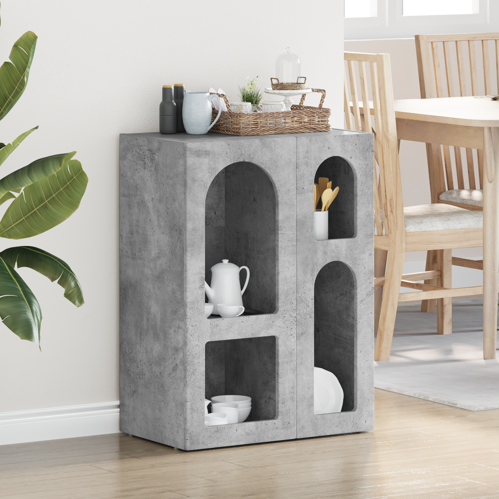 vidaXL Bufet ELST Betonowy szary 59 x 35 x 80.5 cm Drewno inżynieryjne