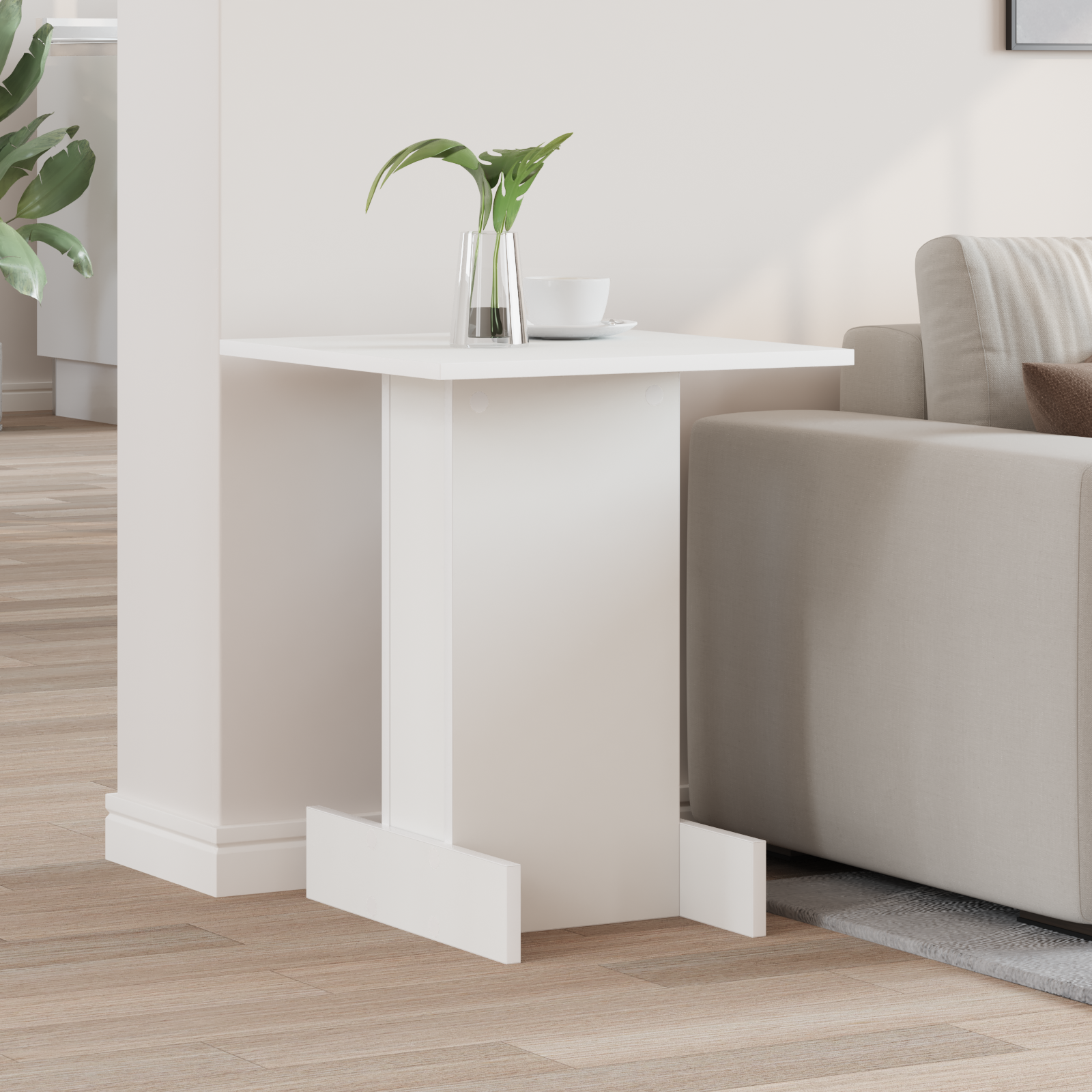 vidaXL Stolik końcowy Biały 44,5 x 45 x 55 cm Drewno inżynieryjne