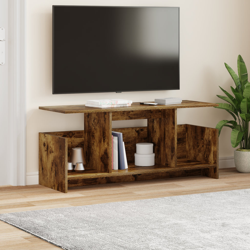 vidaXL Stół pod telewizor 102 x 35 x 45 cm Dąb wędzony