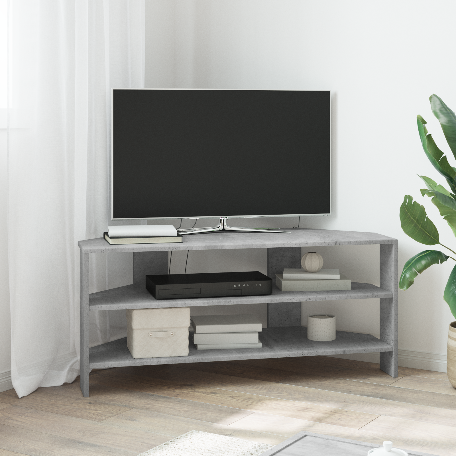 vidaXL RogowaSzafkanaTelewizor 102x40,5x45cm Betonowy szary