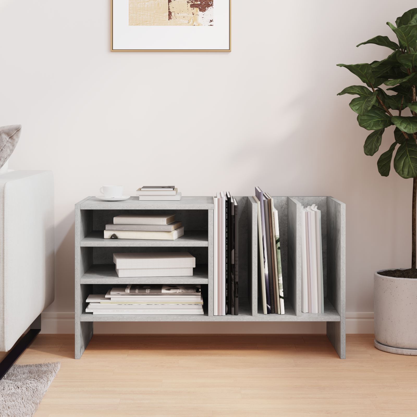 vidaXL Szafka na płyty winylowe Betonowy szary 78,5 x 35 x 45 cm