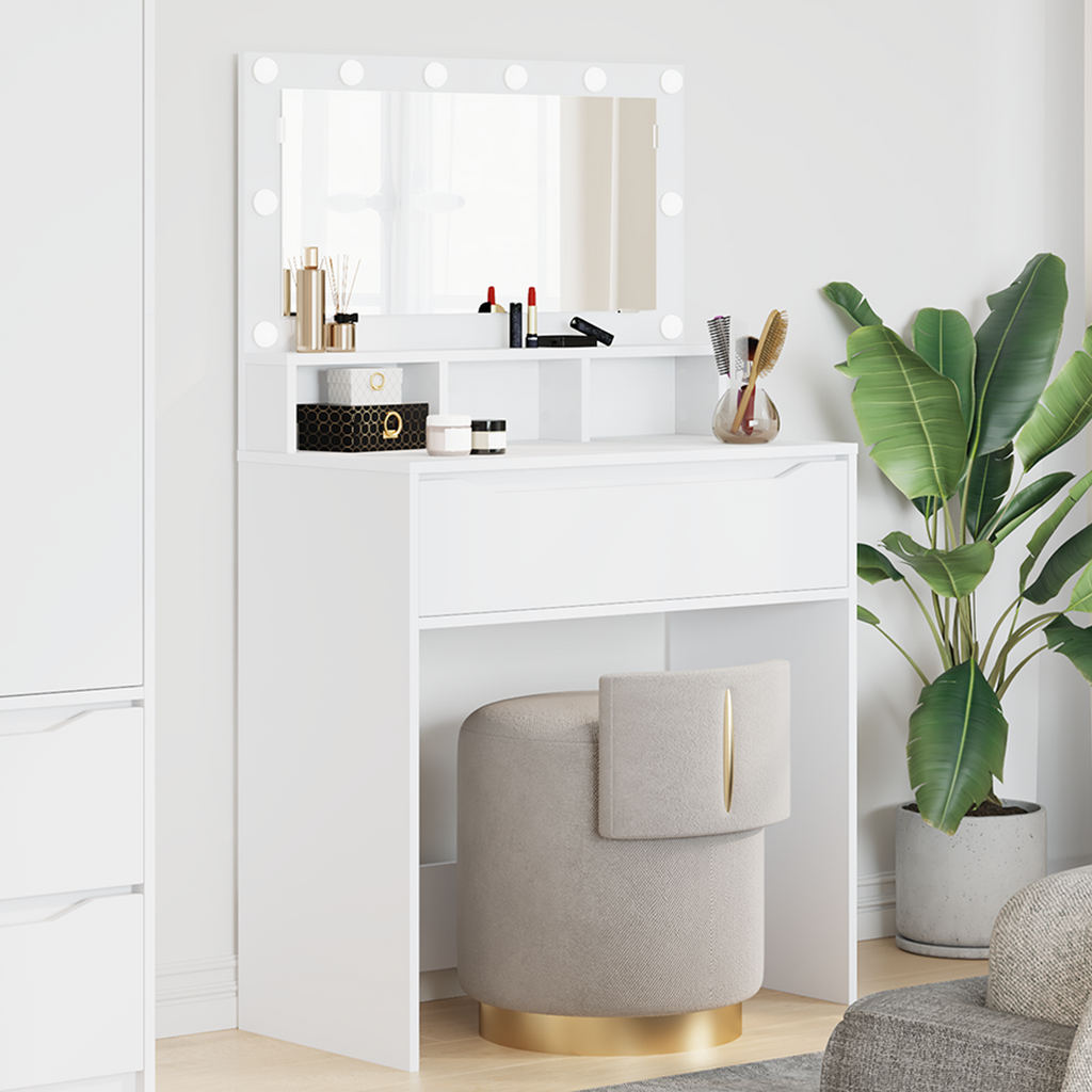 vidaXL Toaletki do sypialni Biały 80 x 39,6 x 135 cm