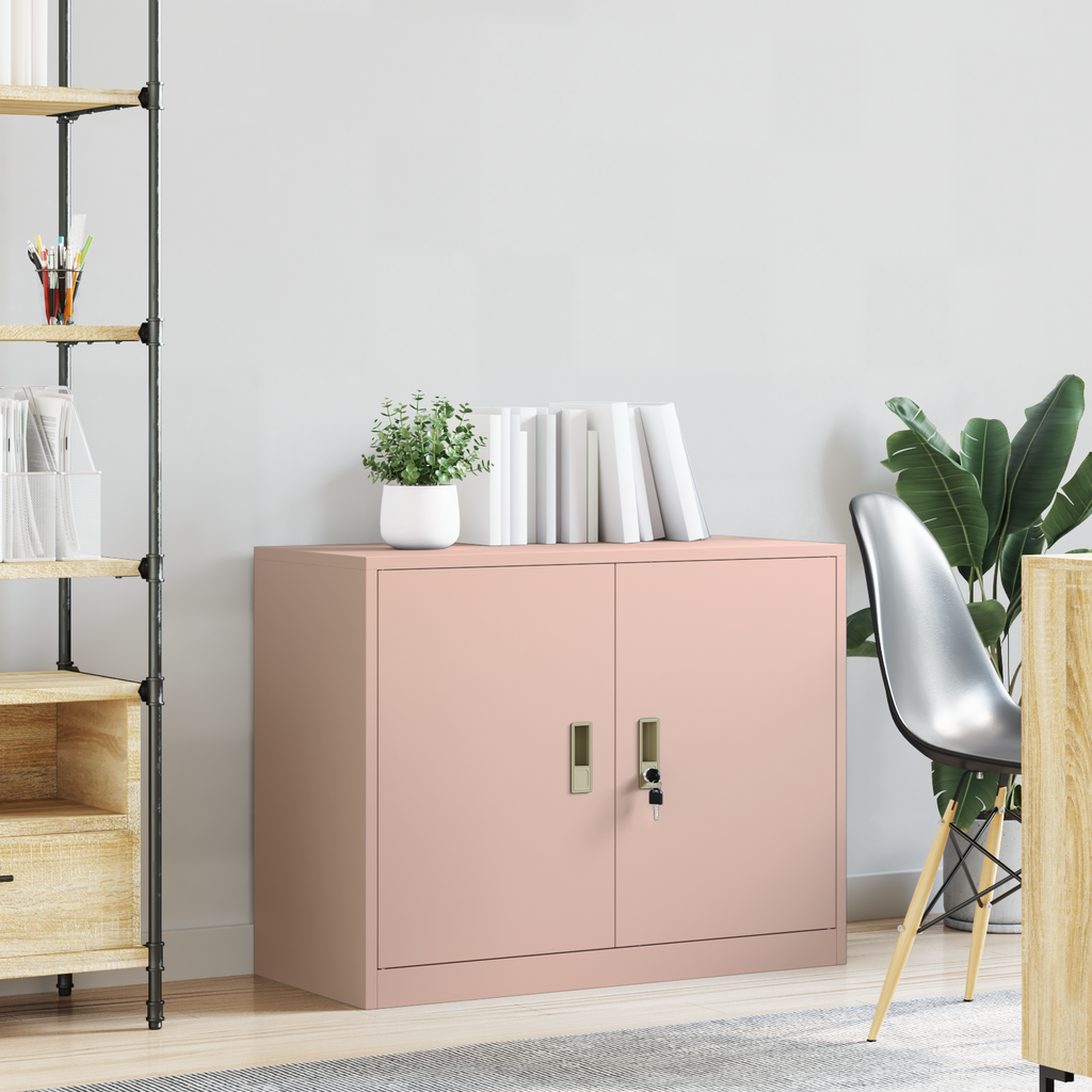 vidaXL Szafka do przechowywania Różowy 90 x 40 x 70 cm Stal