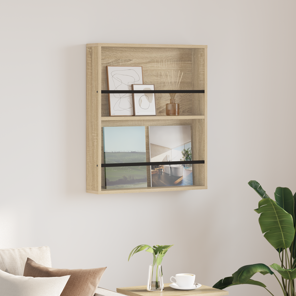 vidaXL Regał na gazety Dąb Sonoma 60 x 12 x 70 cm Drewno inżynieryjne
