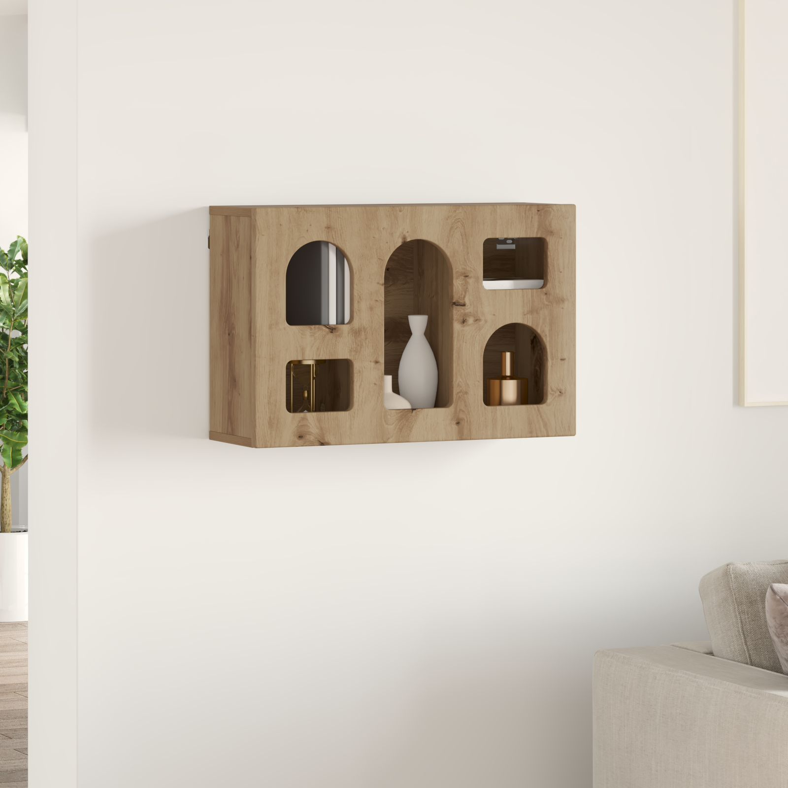 vidaXL Szafka wisząca z półką Dąb rzemieślniczy 60 x 20 x 40 cm