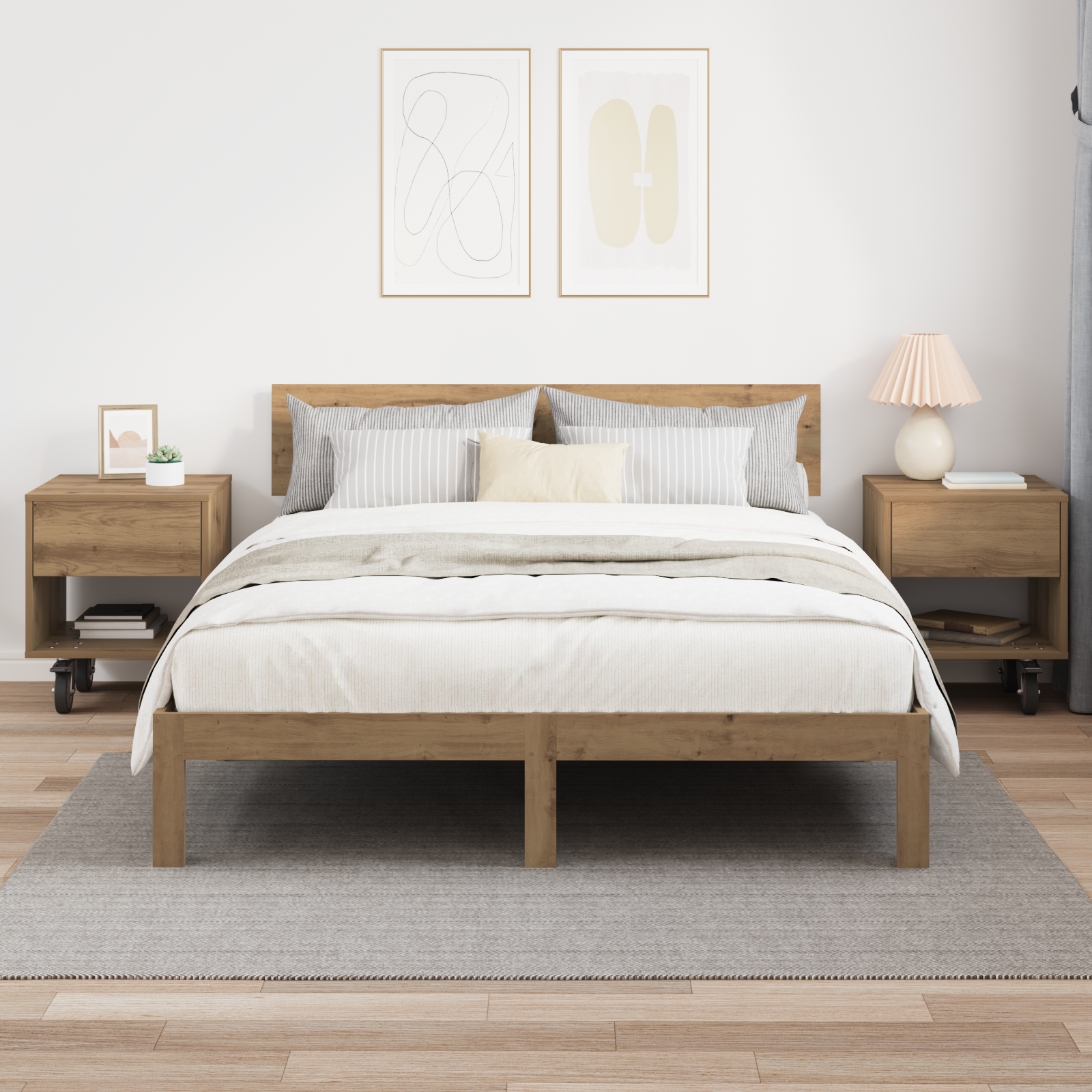vidaXL Stolik nocny 2 pcs Dąb rzemieślniczy 40,5 x 40 x 48 cm