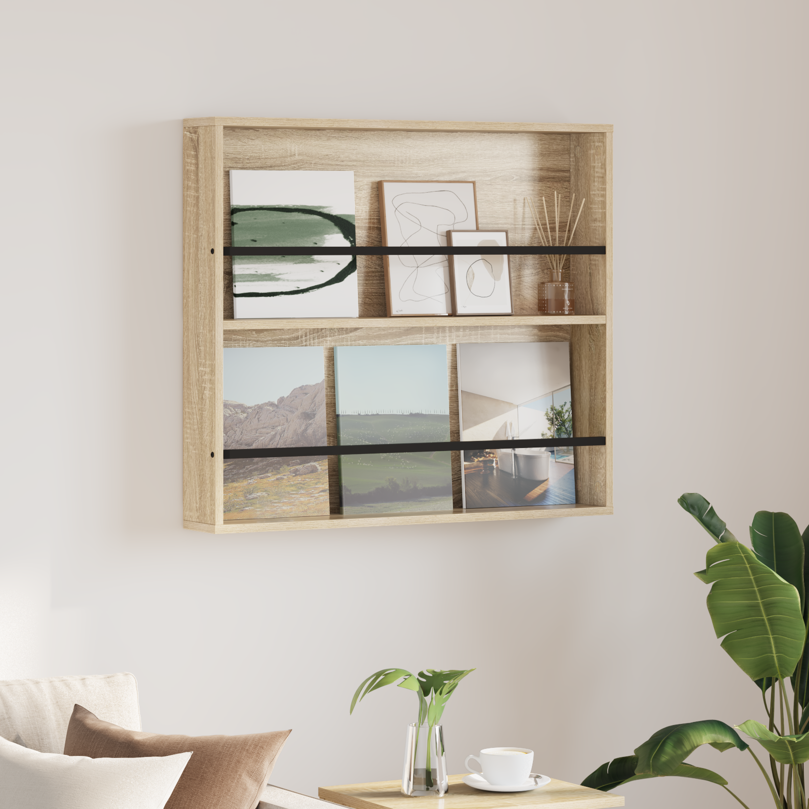 vidaXL Regał na gazety Dąb Sonoma 80 x 12 x 70 cm Drewno inżynieryjne