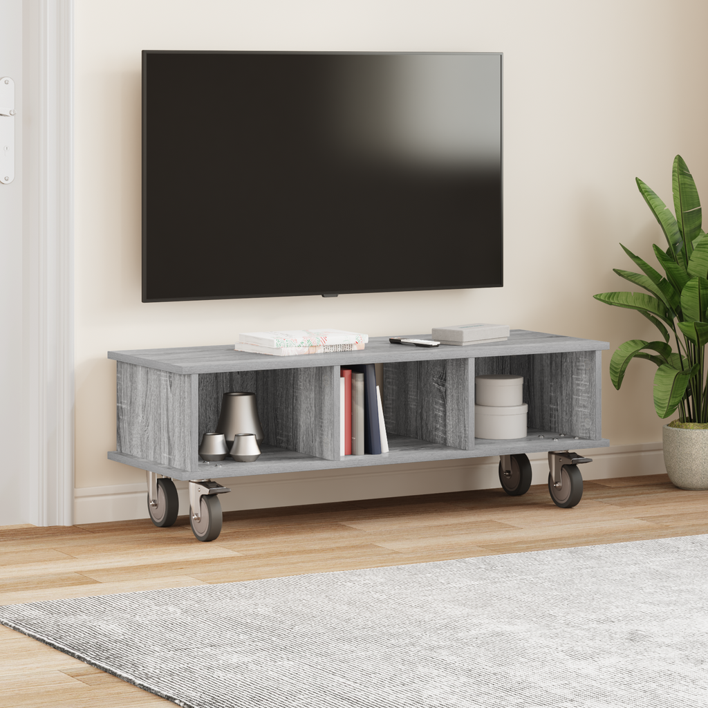 vidaXL Stół pod telewizor 100 x 35 x 35 cm Szary Sonoma