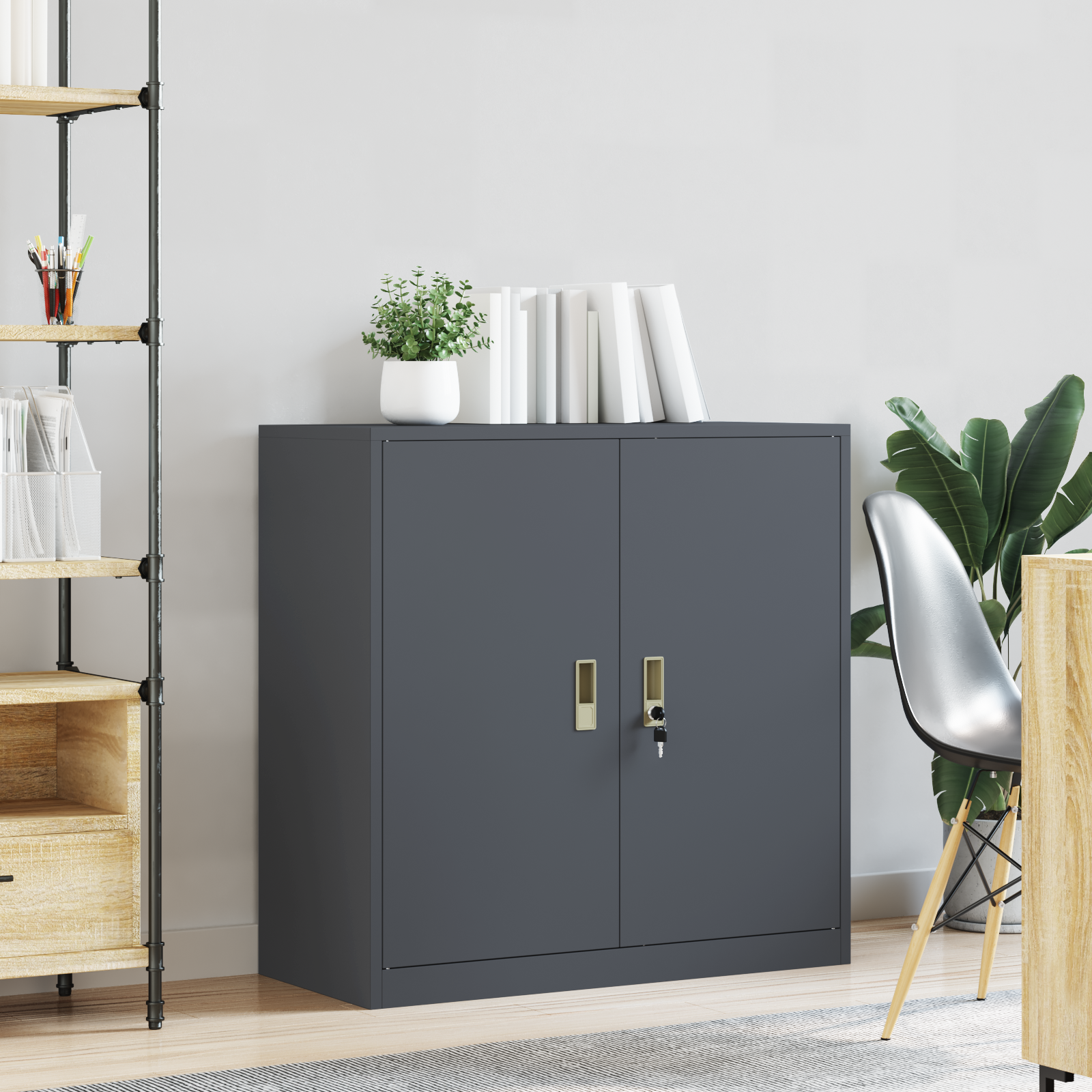 vidaXL Szafka do przechowywania Antracyt 90 x 40 x 90 cm Stal