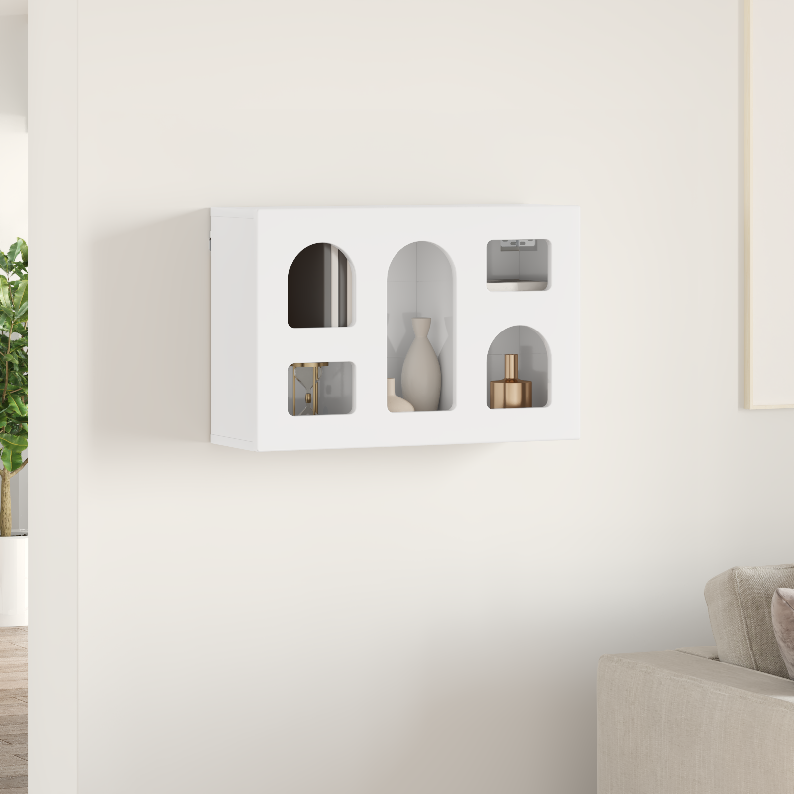 vidaXL Szafka wisząca z półką ELST Biały wysoki połysk 60 x 20 x 40 cm