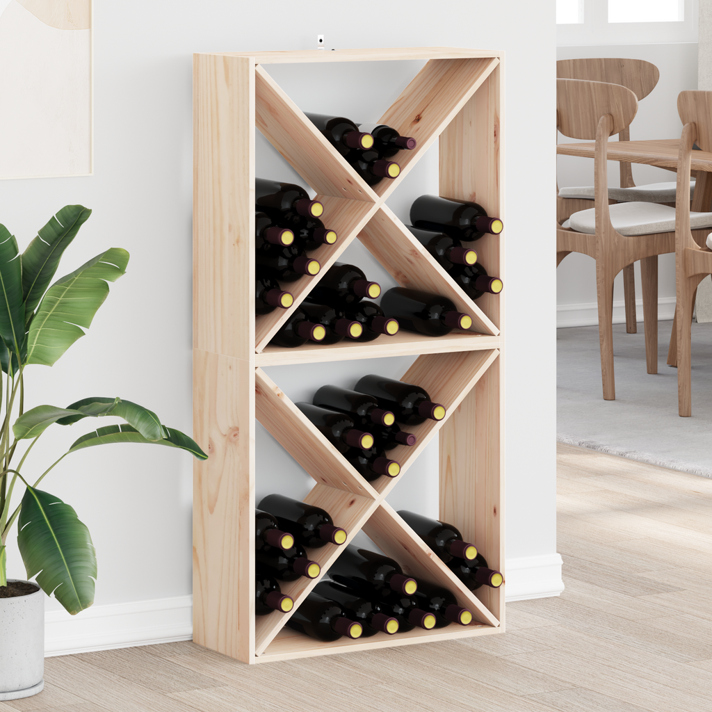 vidaXL Regał na wino 2 szt. Naturalny 62 x 25 x 62 cm