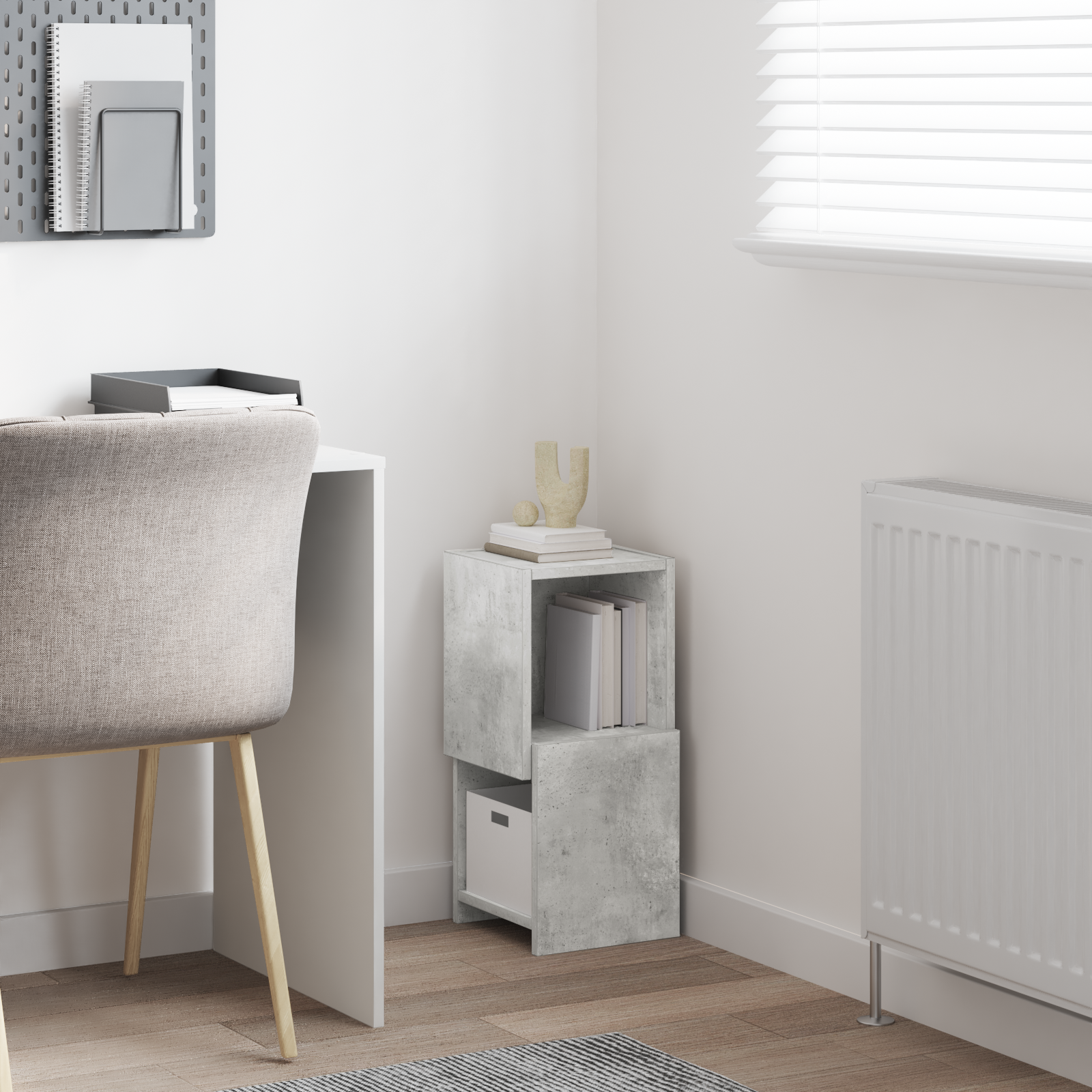 vidaXL Szafka narożna 25,5x25x55cm Drewno inżynieryjne Betonowy szary