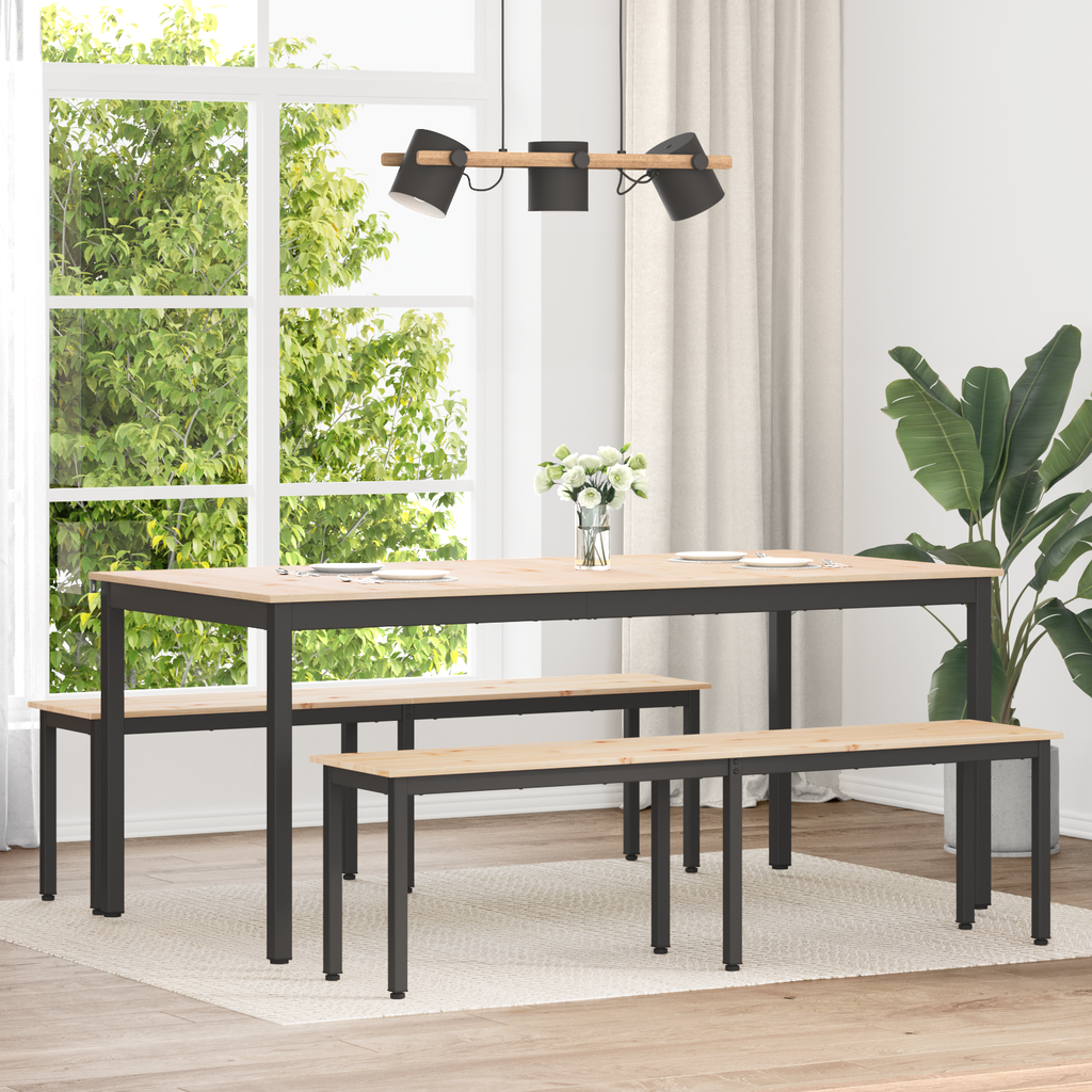 vidaXL ławka Naturalny 160 x 35 x 45 cm Lite drewno sosnowe