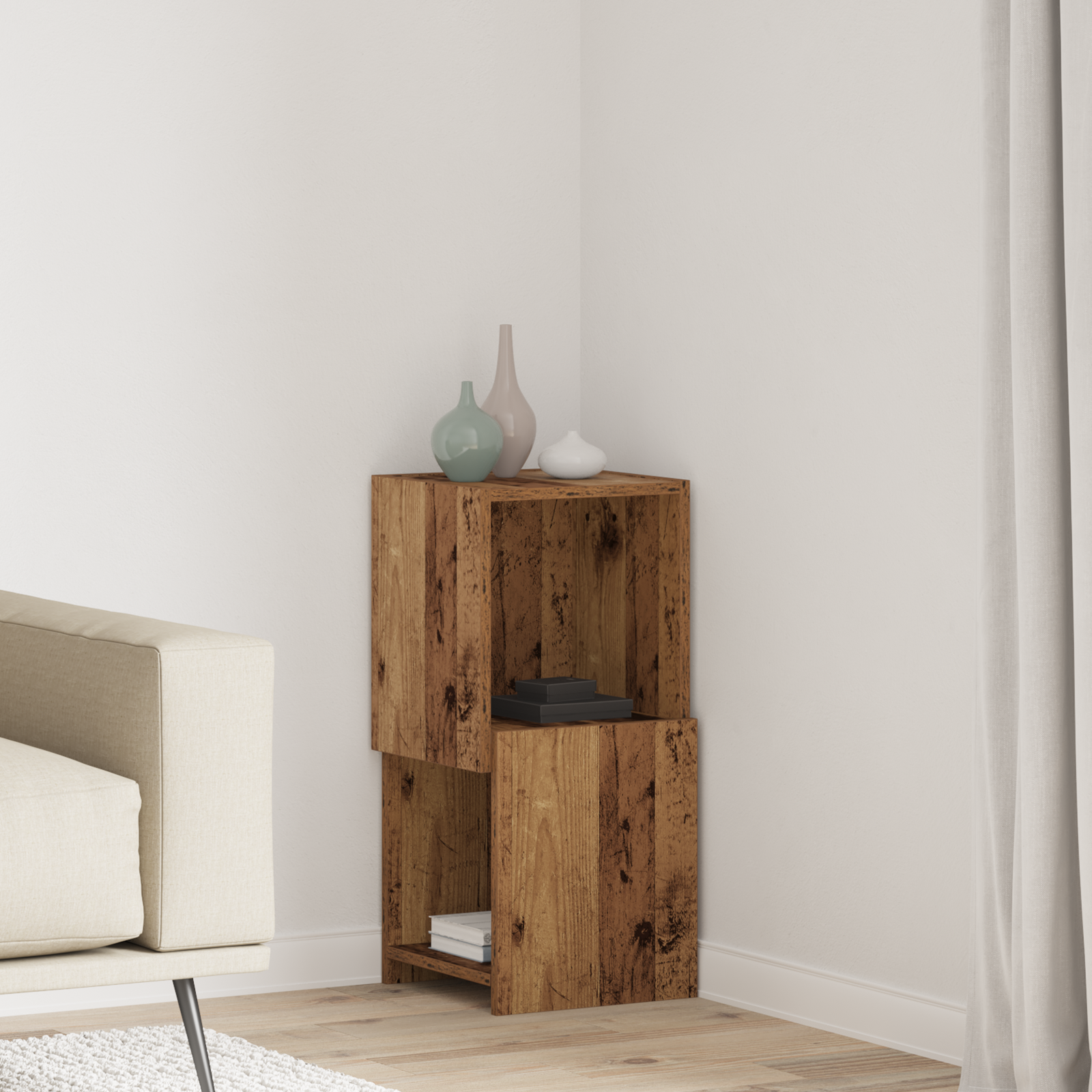 vidaXL Szafka narożna 30,5x30x65cm Drewno inżynieryjne Stare drewno