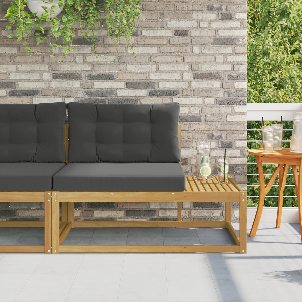 vidaXL Sofa końcowa na zewnątrz Biały 115 x 83 x 73 cm Poliester