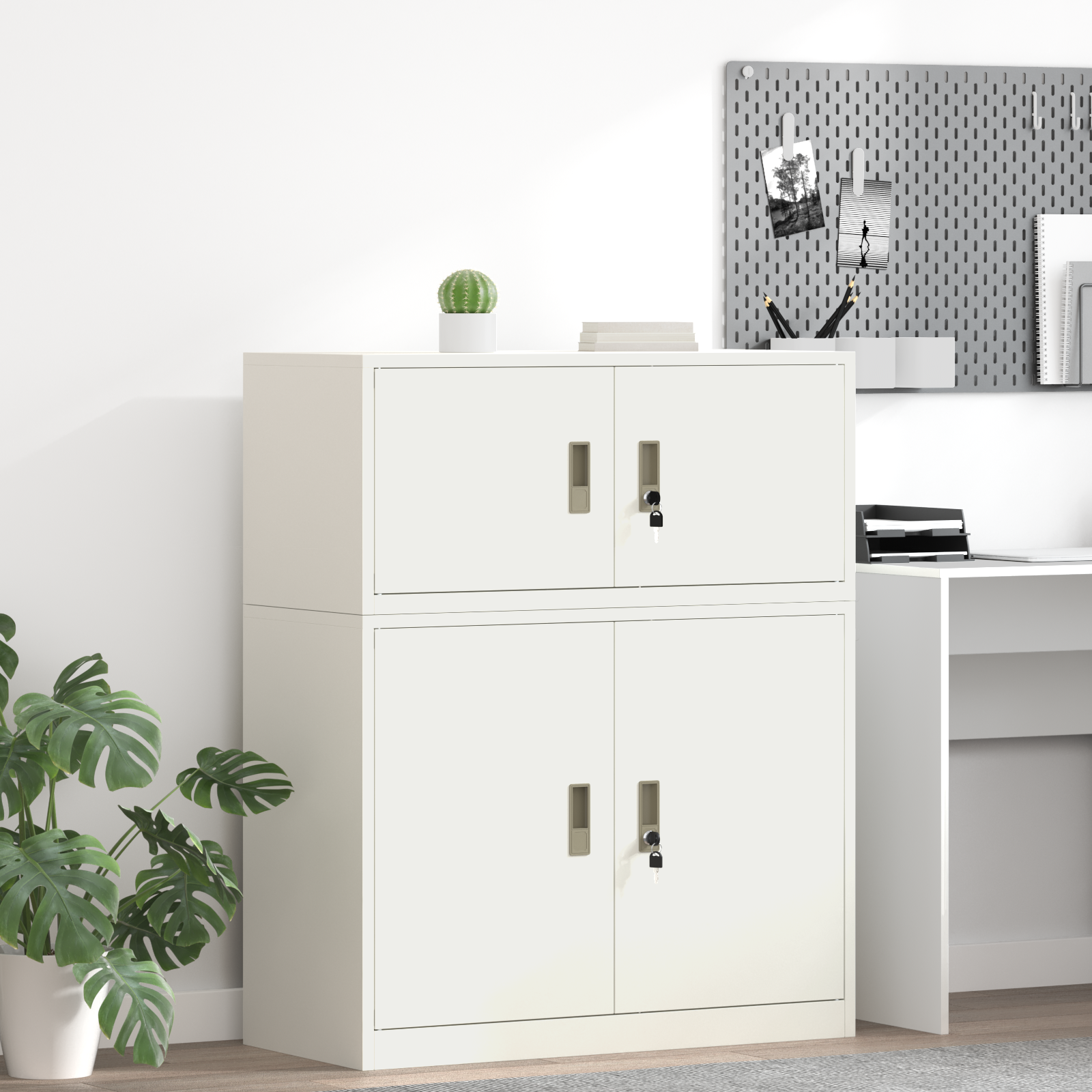 vidaXL Szafka do przechowywania Biały 90 x 40 x 40 cm Stal