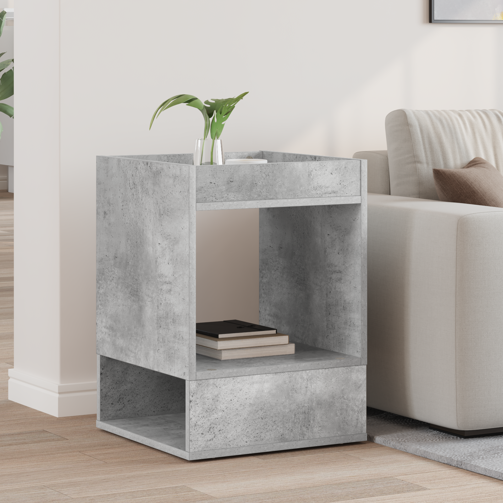 vidaXL Stolik końcowy Betonowy szary 40 x 40 x 56 cm