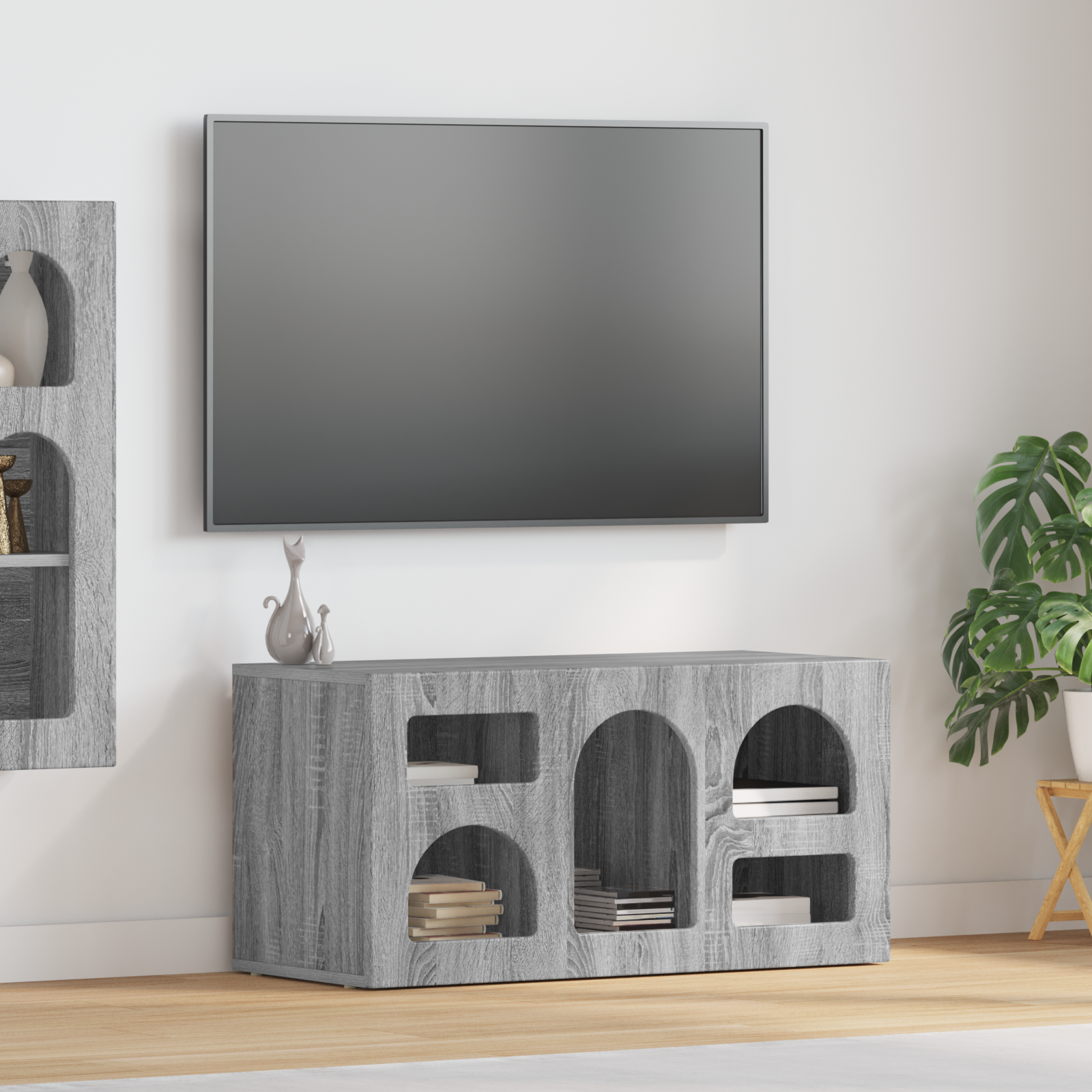 vidaXL Szafka pod telewizor ELST 80 x 35 x 40 cm Szary Sonoma