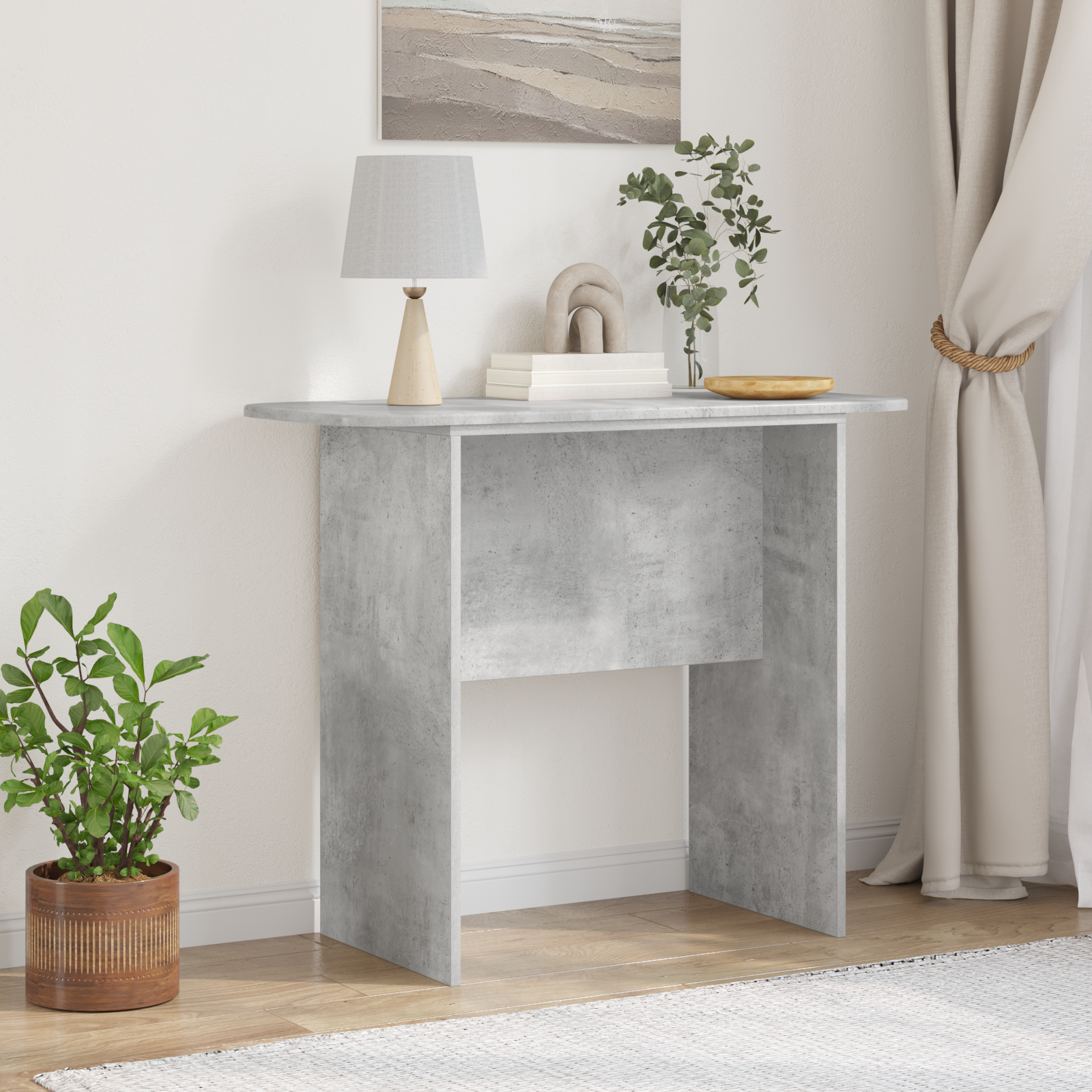 vidaXL Konsola Betonowy szary 93 x 40 x 75 cm Drewno inżynieryjne